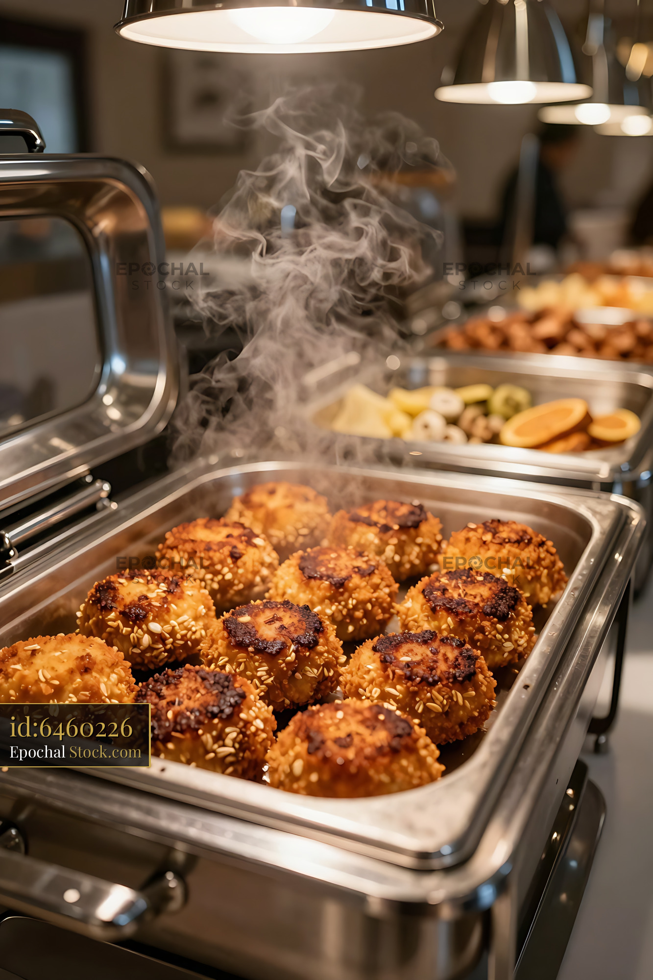Goetta Breakfast Patties Steaming in Catering - stock photo
