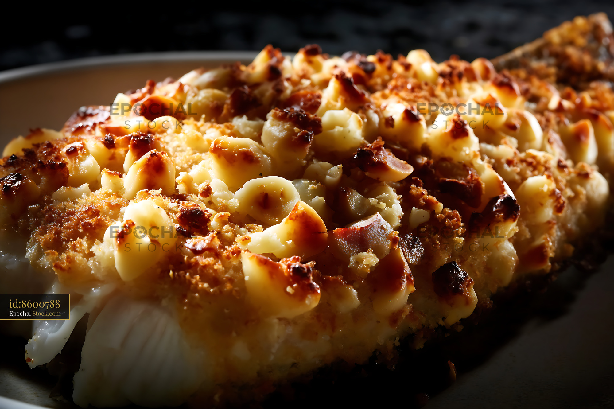 Baked Mac and Cheese with Crispy Breadcrumb Top - stock photo