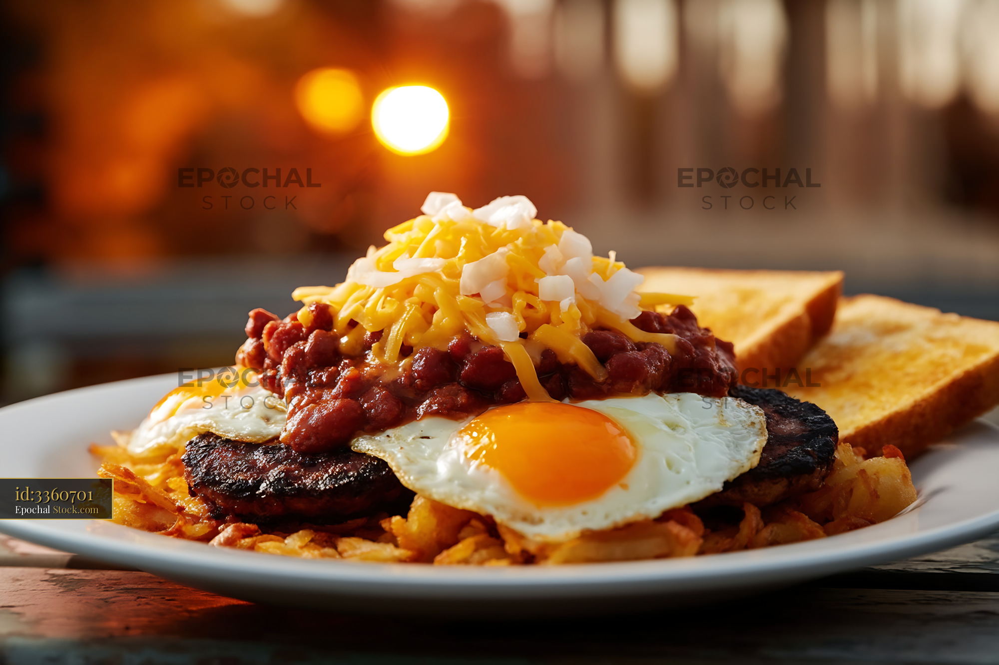 St. Louis Slinger: Crispy Hash Browns & Egg - stock photo
