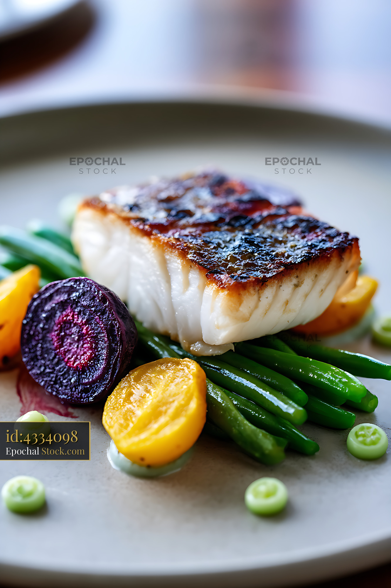 Murray Cod Fillet with Roasted Vegetables - stock photo
