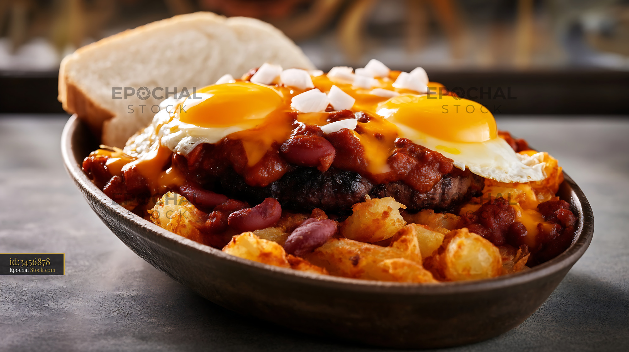 St. Louis Slinger with Fried Egg & Hash Browns - stock photo