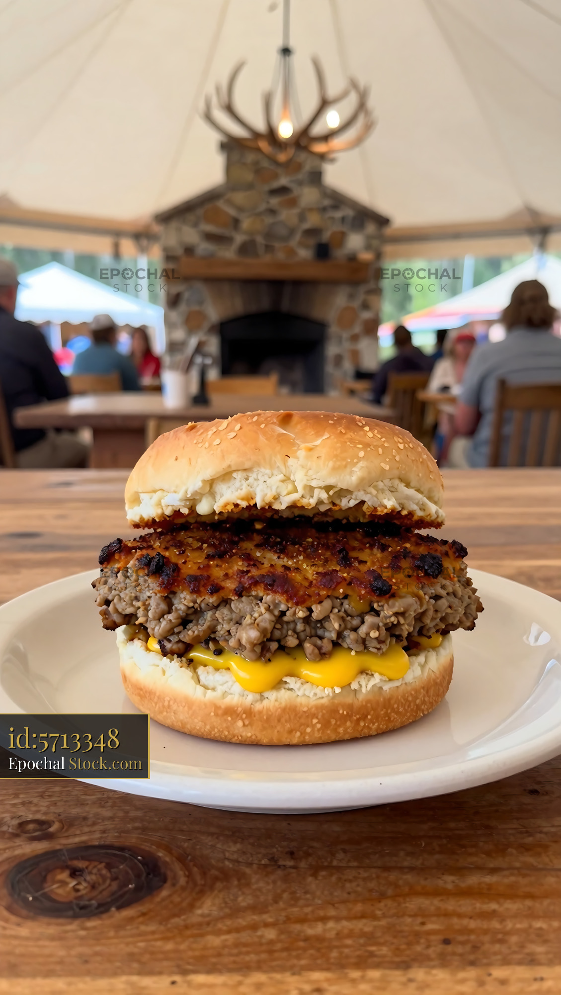 Crispy Livermush Sandwich with Melted Cheese - stock photo
