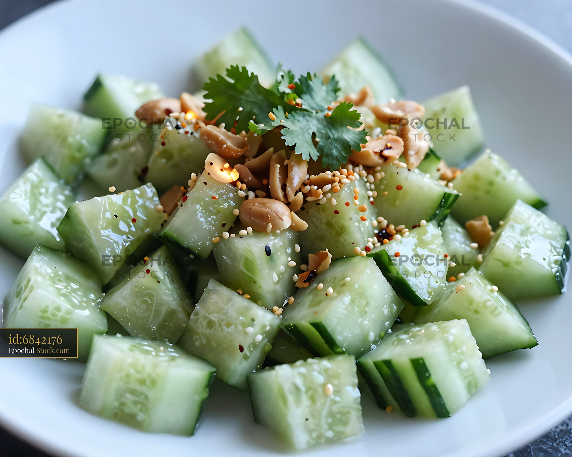 Kakdi Koshimbir Cucumber Salad with Peanuts - stock photo