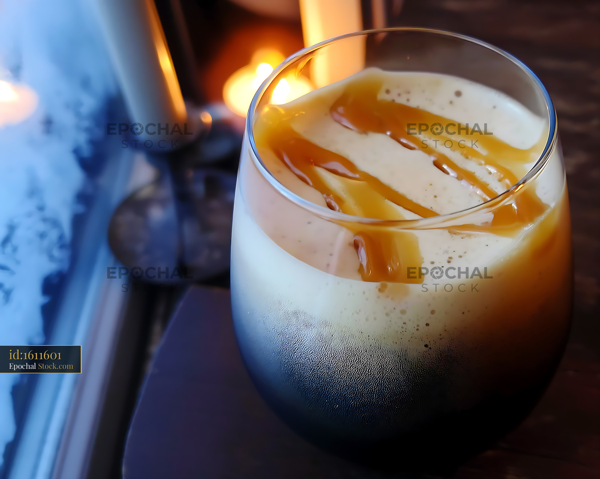 Iced Nitro Caramel Coffee Cold Brew - stock photo