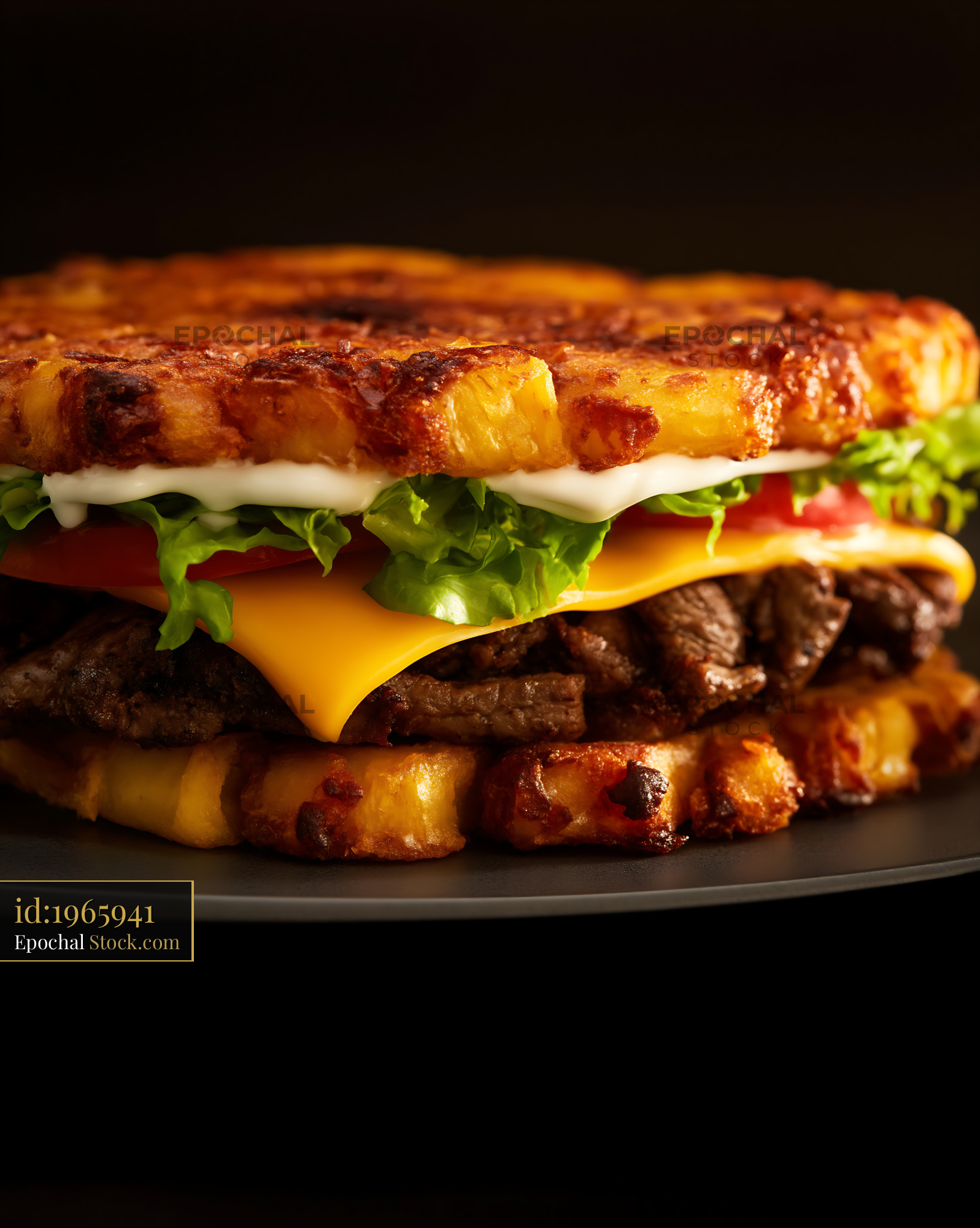 Gourmet Beef Sandwich Caramelized Bread - stock photo