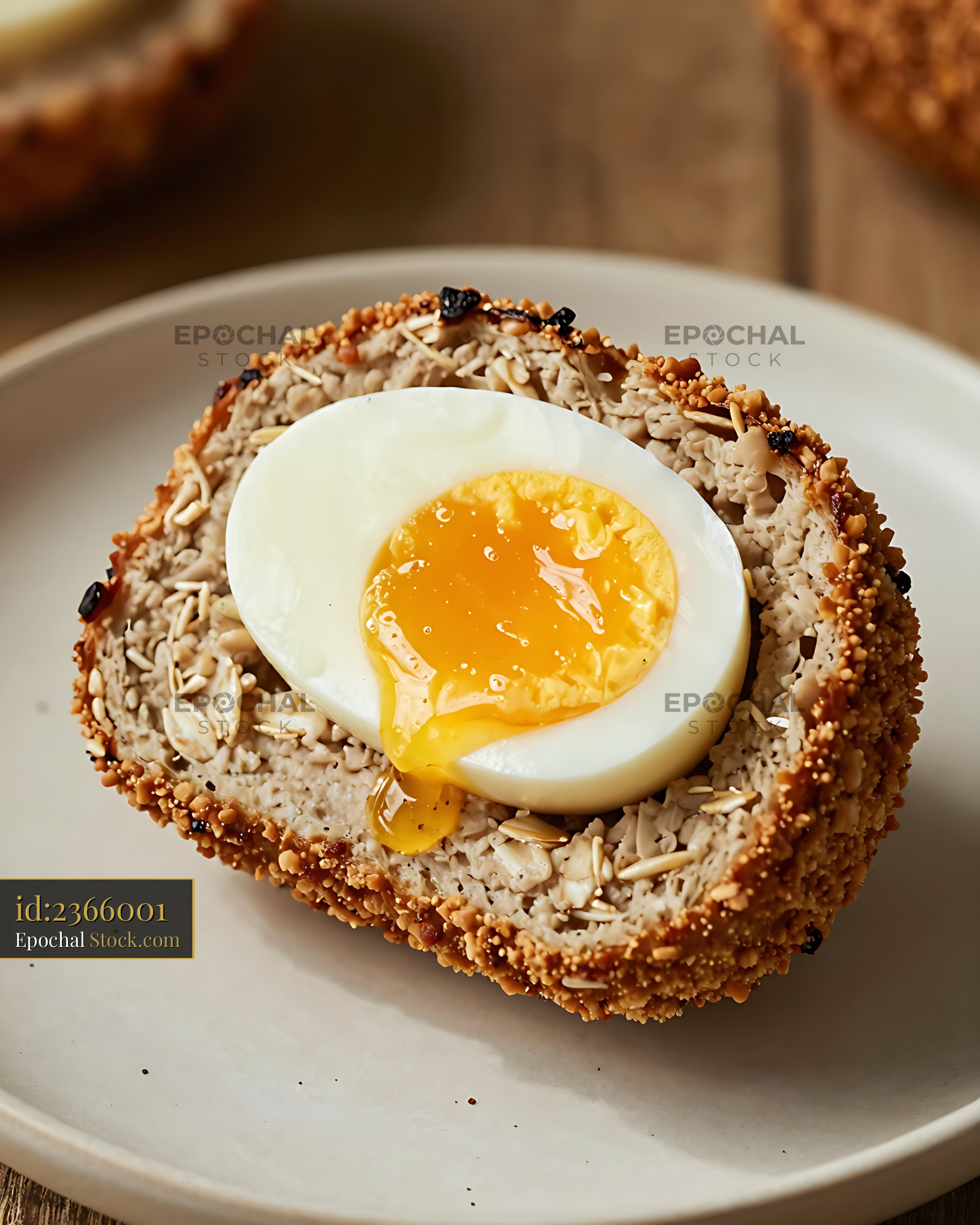 Goetta Breakfast with Soft-Boiled Egg - stock photo