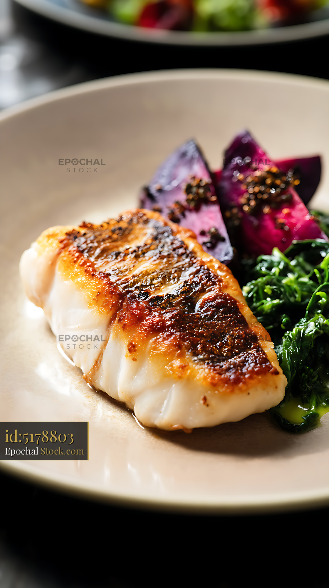 Pan-Seared Murray Cod Fillet Fine Dining - stock photo