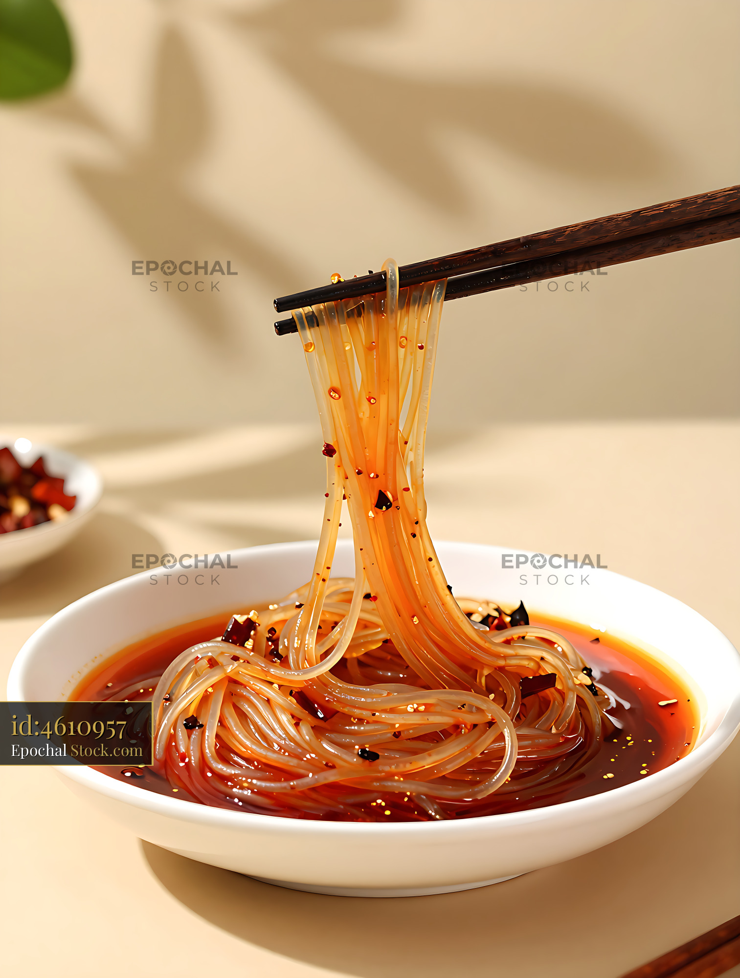 Sichuan Glass Noodle Salad With Spicy Sauce - stock photo