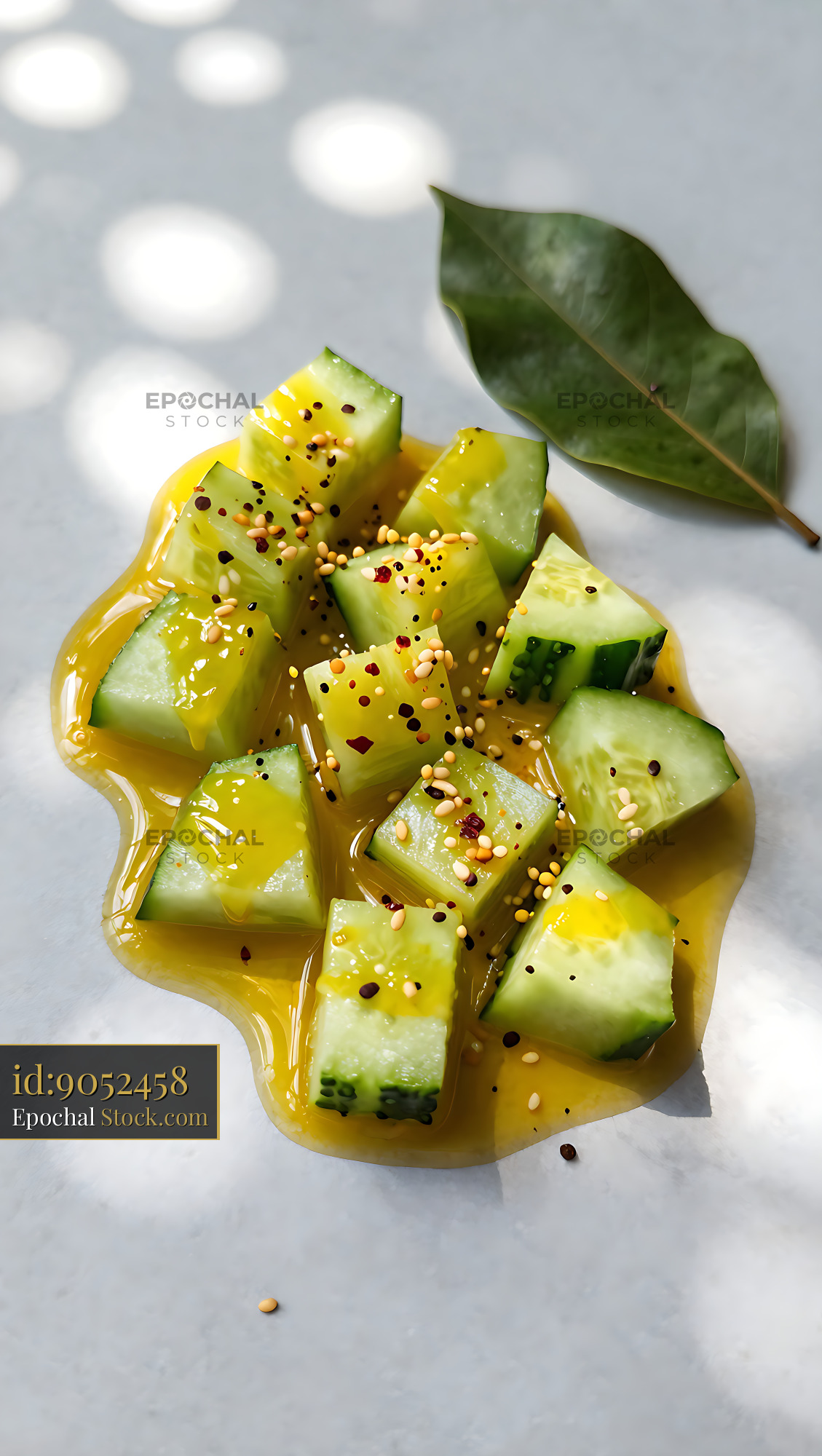 Kakdi Koshimbir: Fresh Cucumber Salad with Spices - stock photo