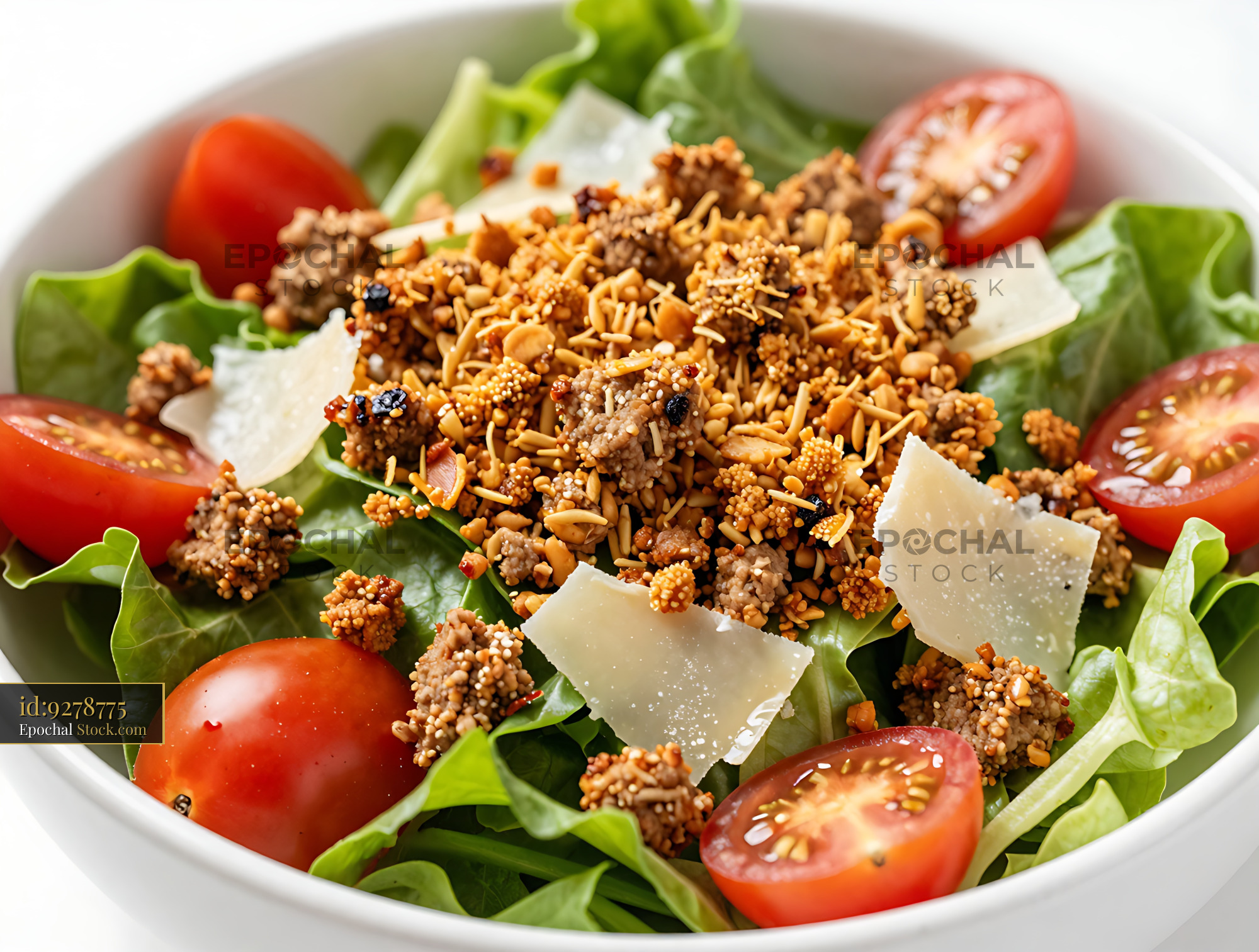 Fresh Quinoa Salad with Tomatoes & Cheese - stock photo