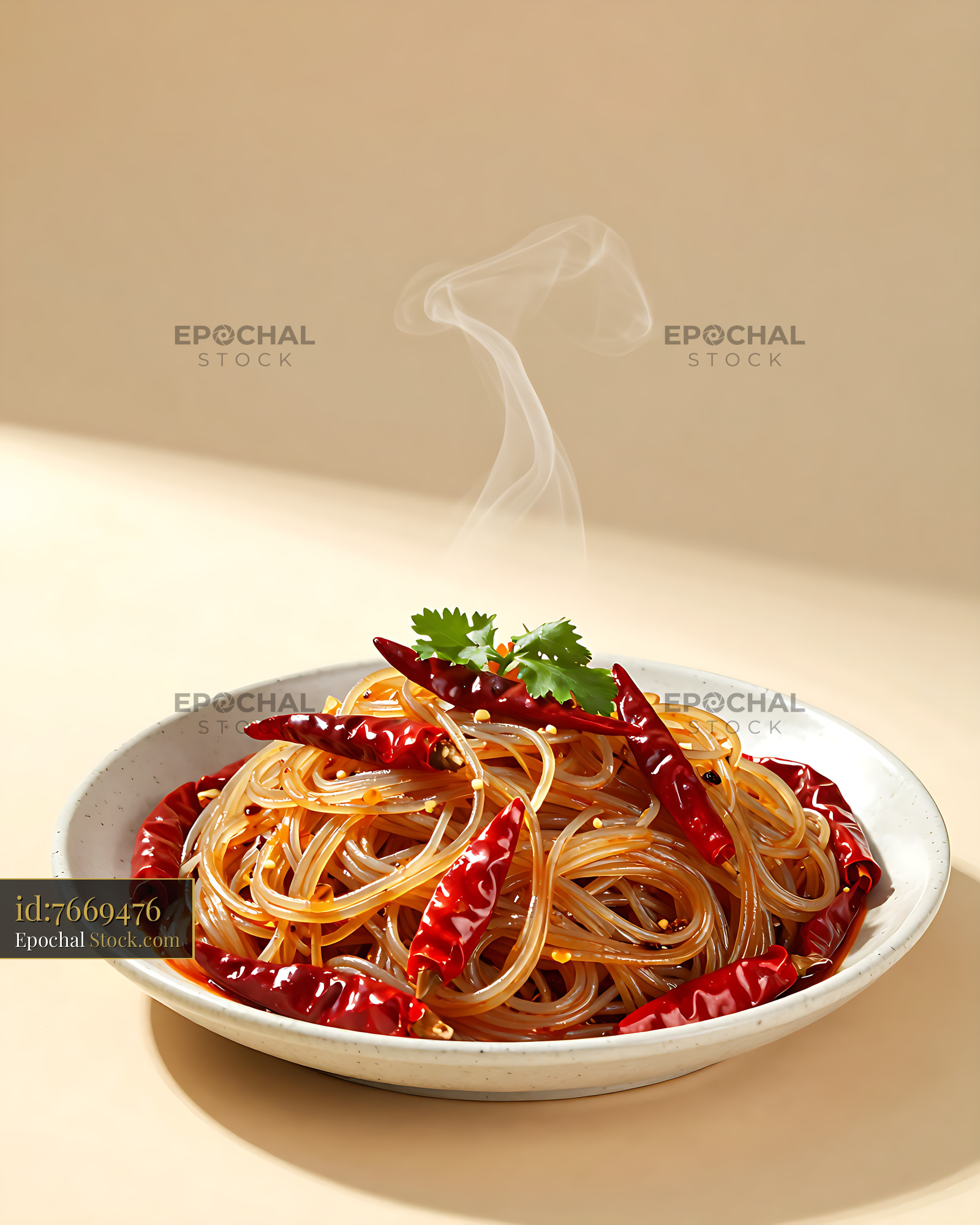 Sichuan Glass Noodle Salad with Chili Heat - stock photo