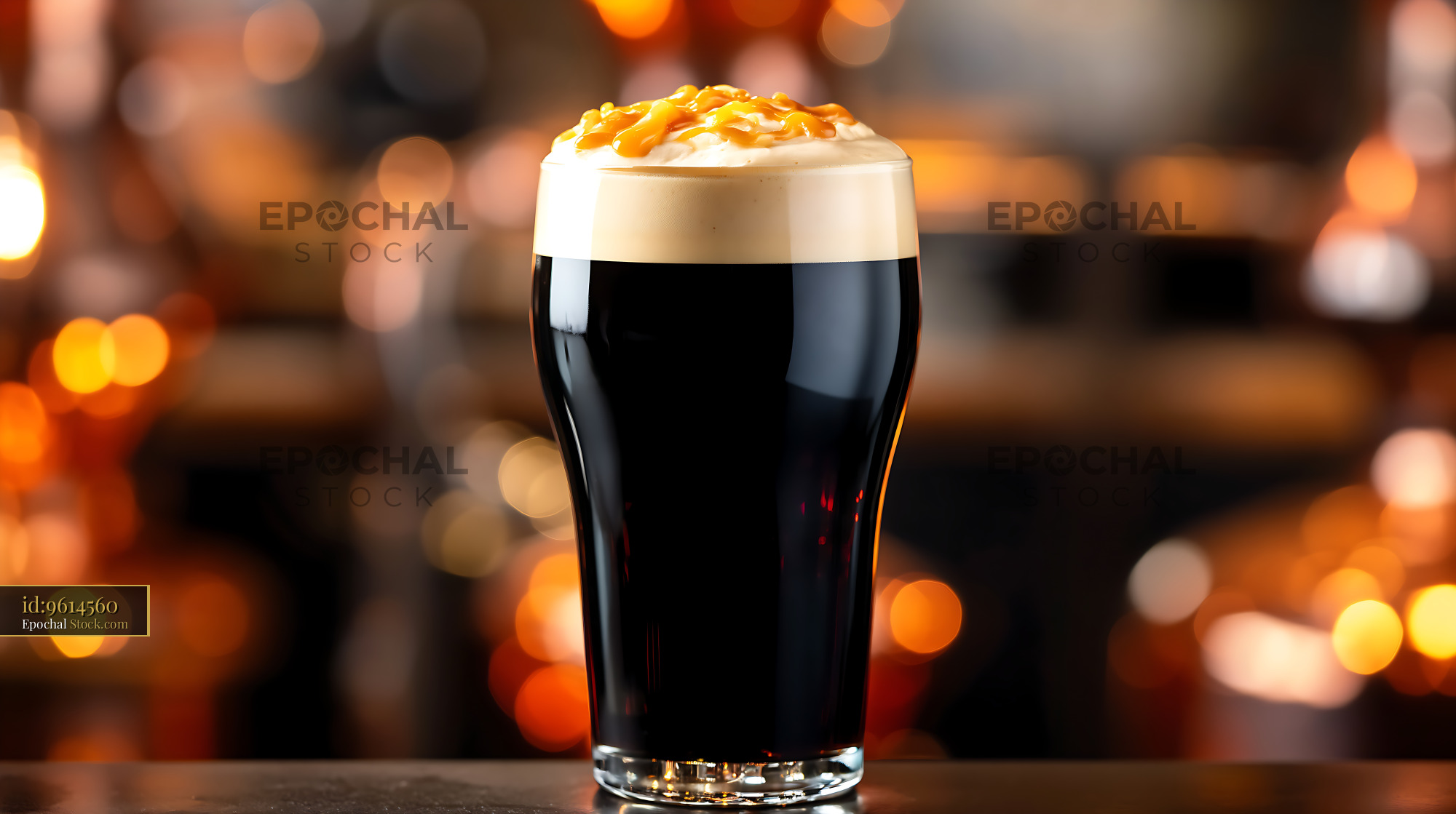 Nitro Caramel Coffee with Creamy Foam - stock photo