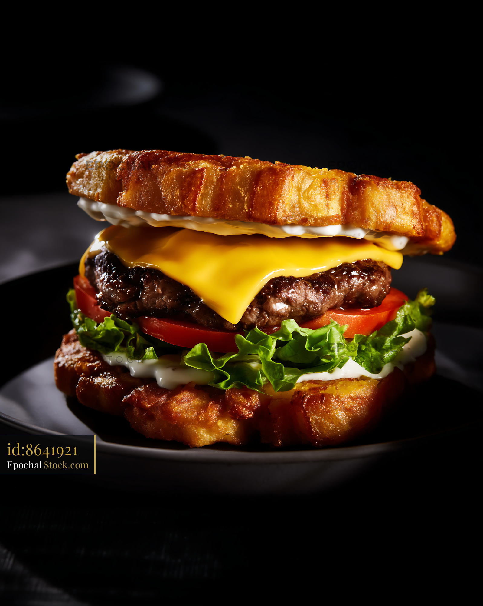 Gourmet Cheeseburger on Brioche, Professional Food - stock photo
