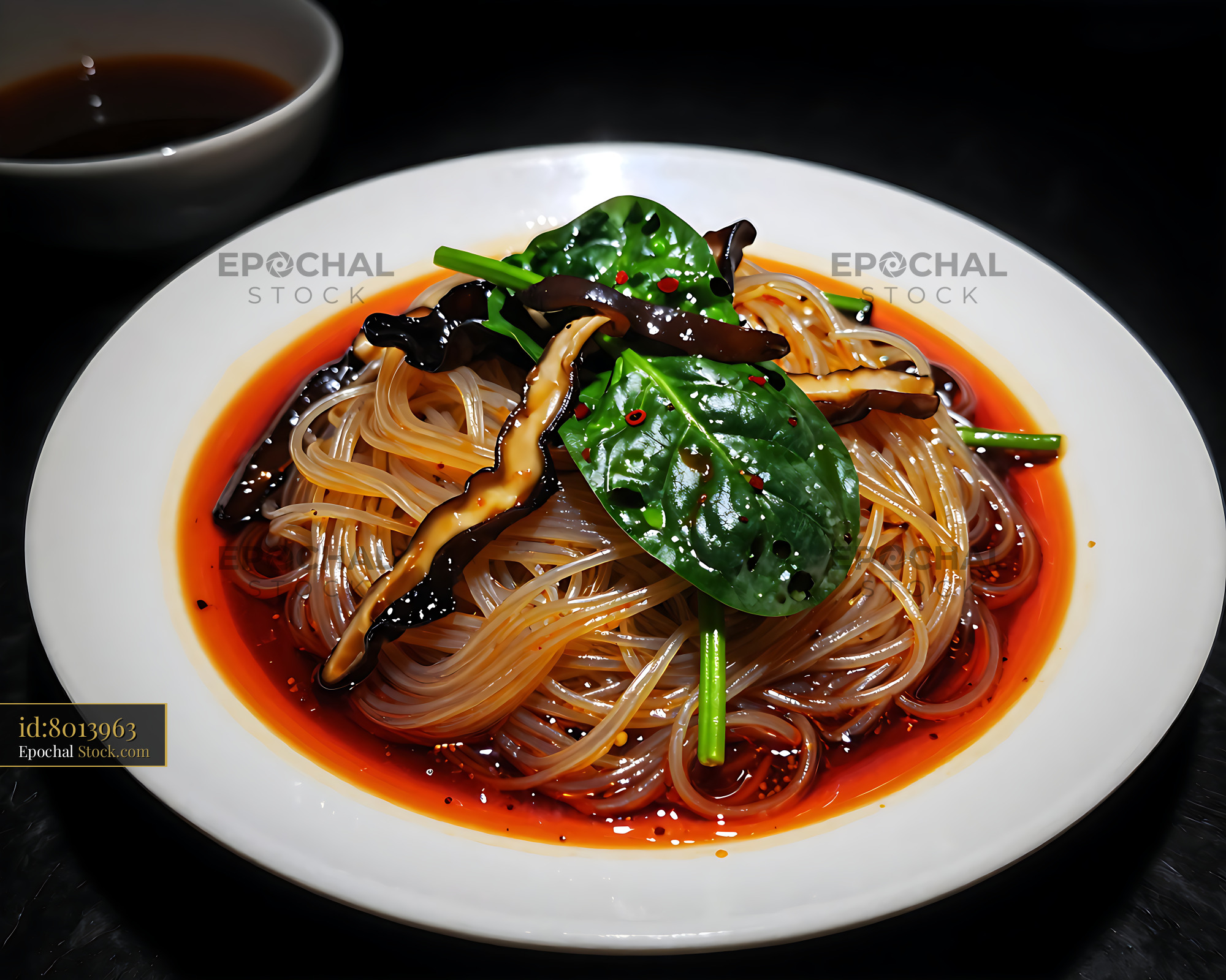 Sichuan Glass Noodle Salad with Spicy Chili Oil - stock photo