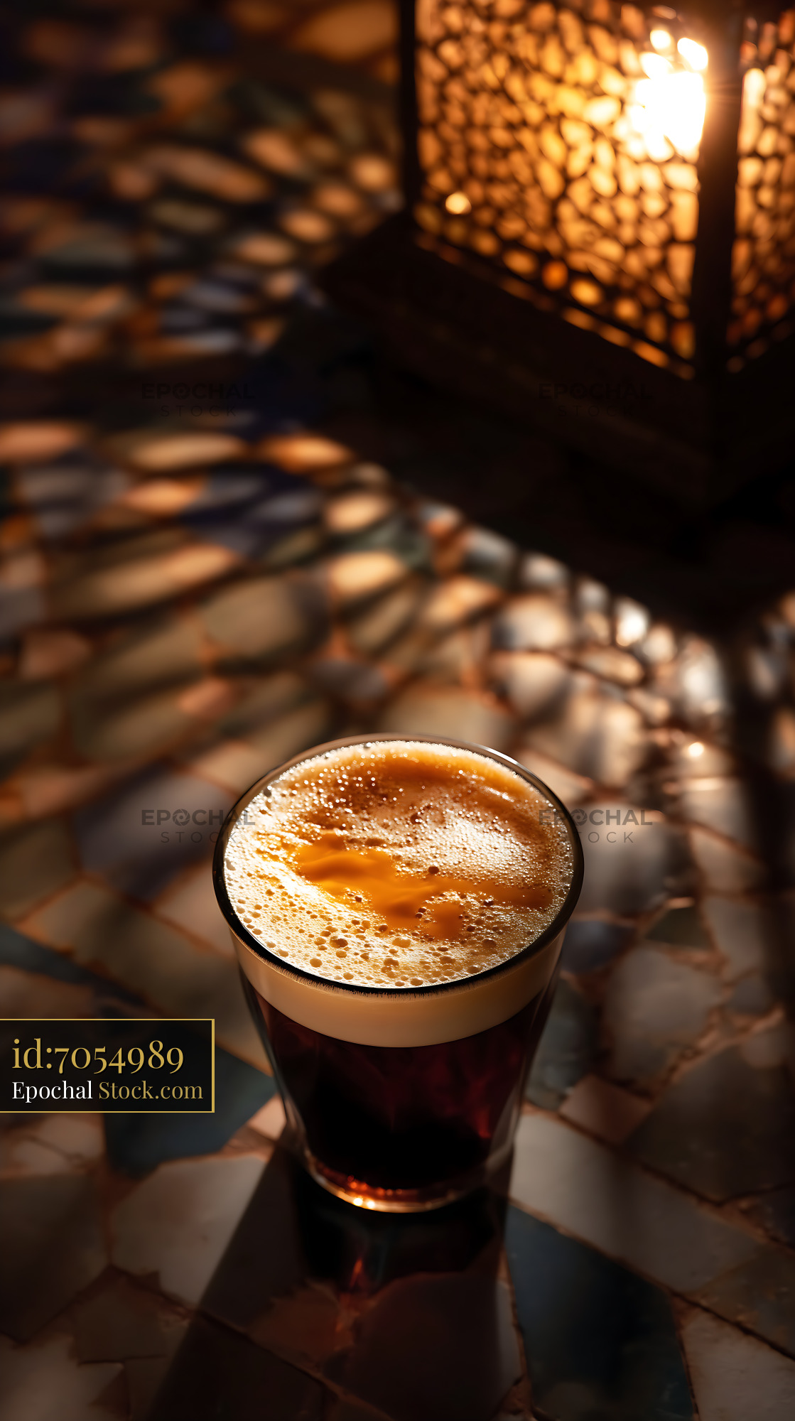 Nitro Caramel Coffee with Creamy Foam - stock photo