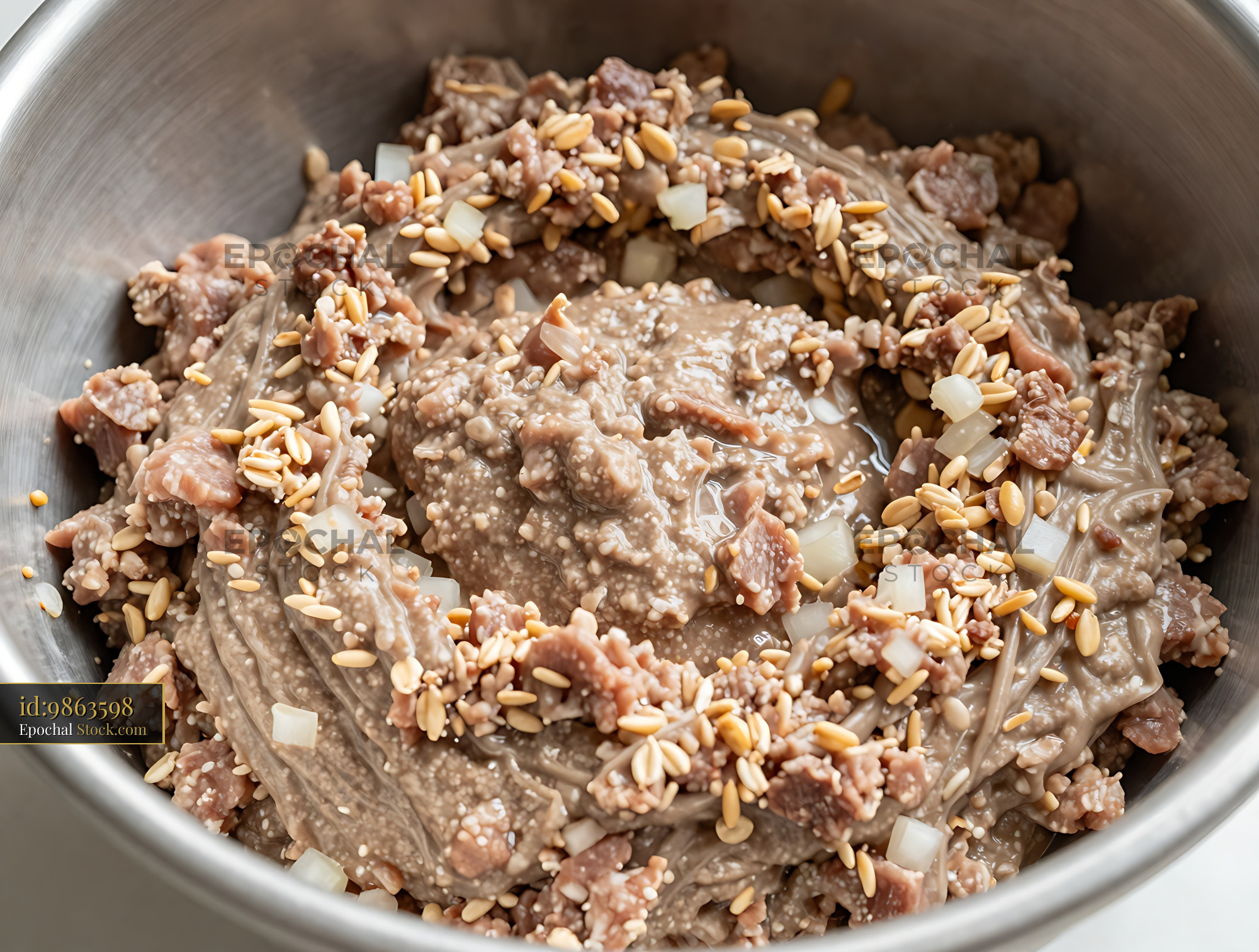 Ground Meat Mixture Ready for Cooking - stock photo