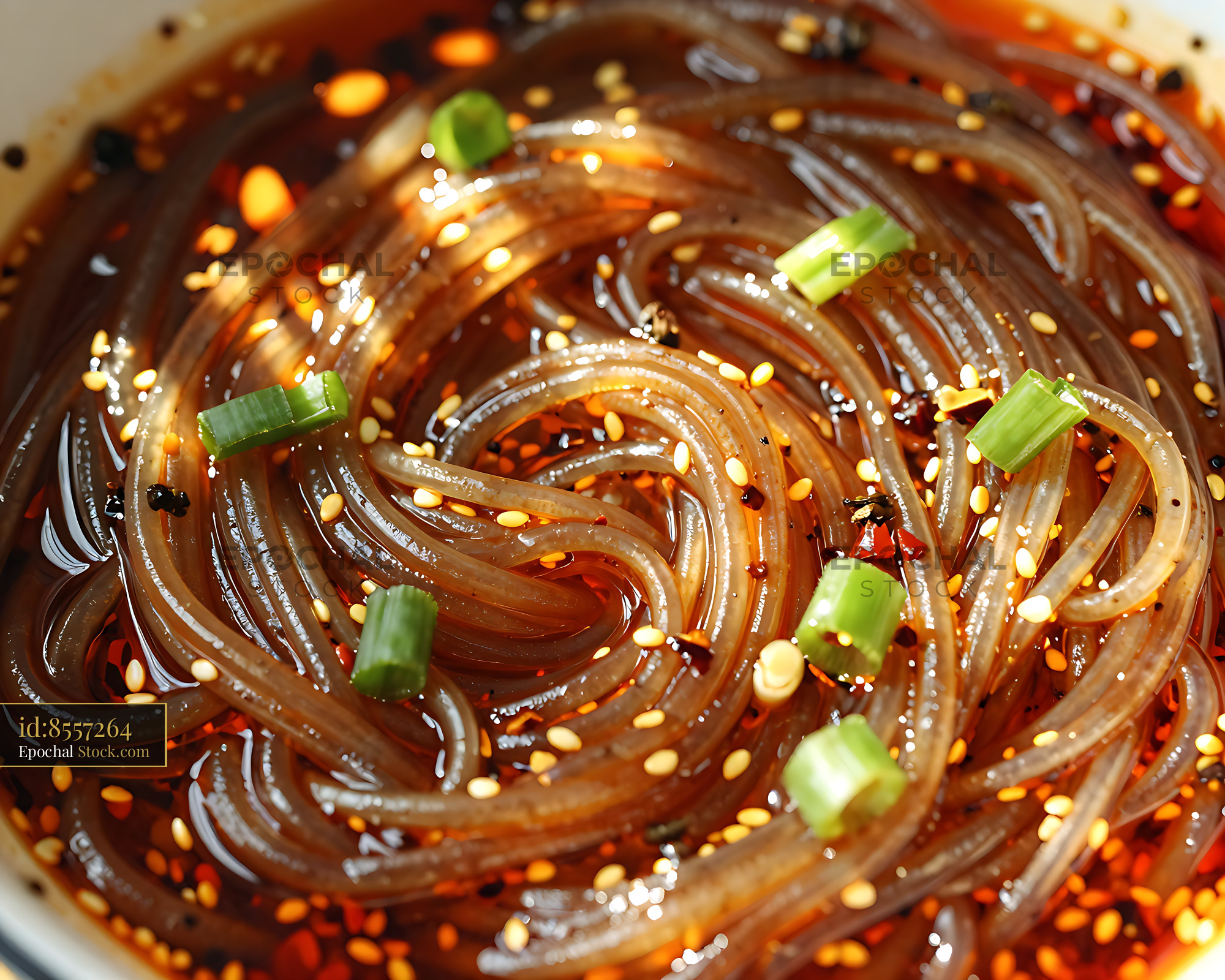 Sichuan Glass Noodle Salad with Chili Oil - stock photo