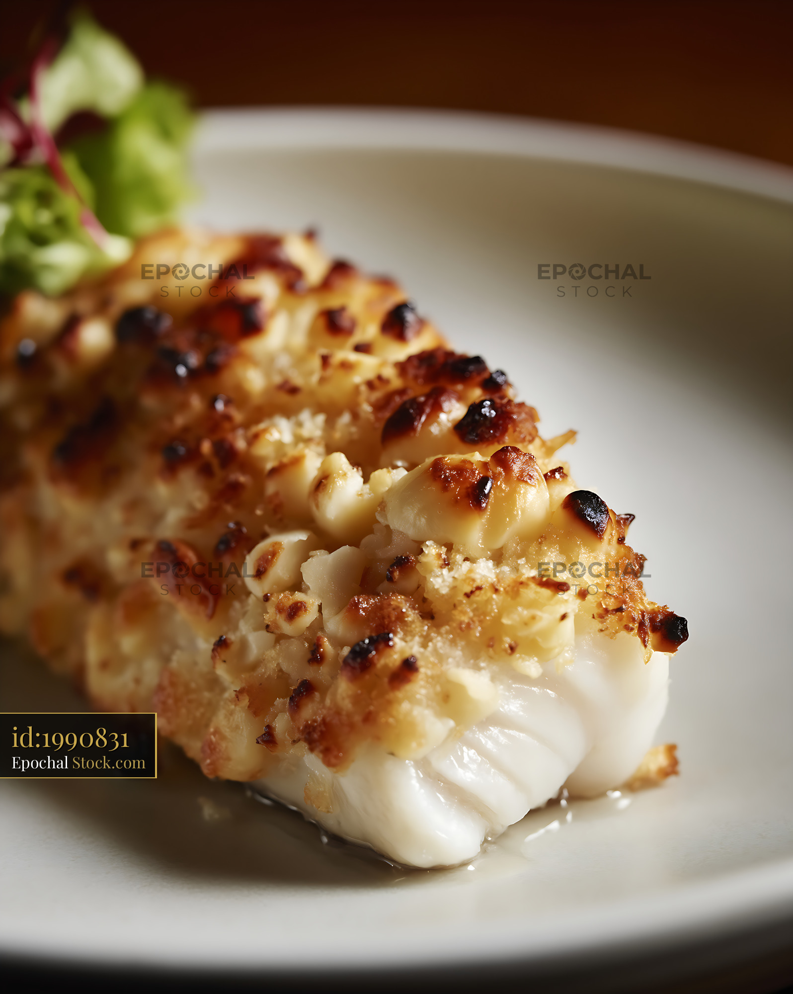 Macadamia Crusted Fish Fillet Fine Dining - stock photo