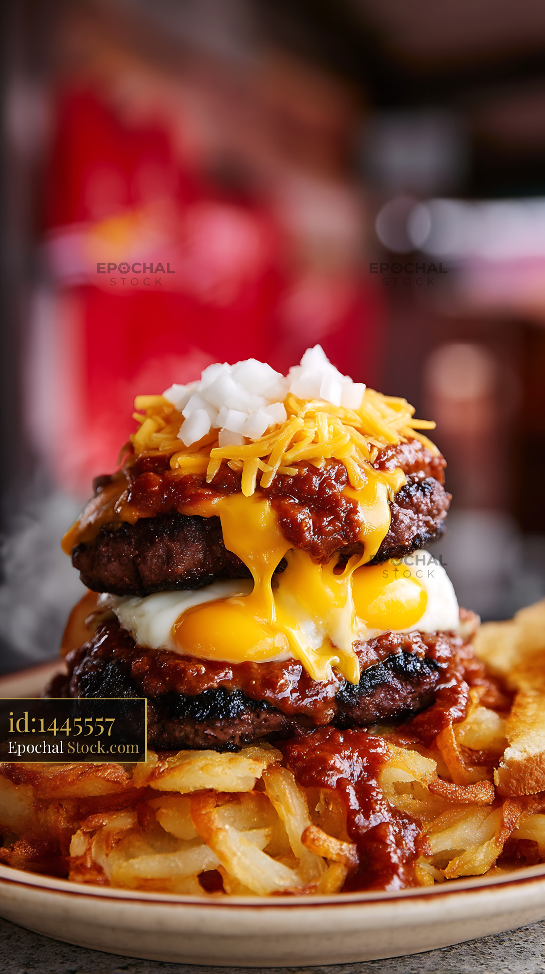 St. Louis Slinger Gourmet Burger with Crispy Fries - stock photo