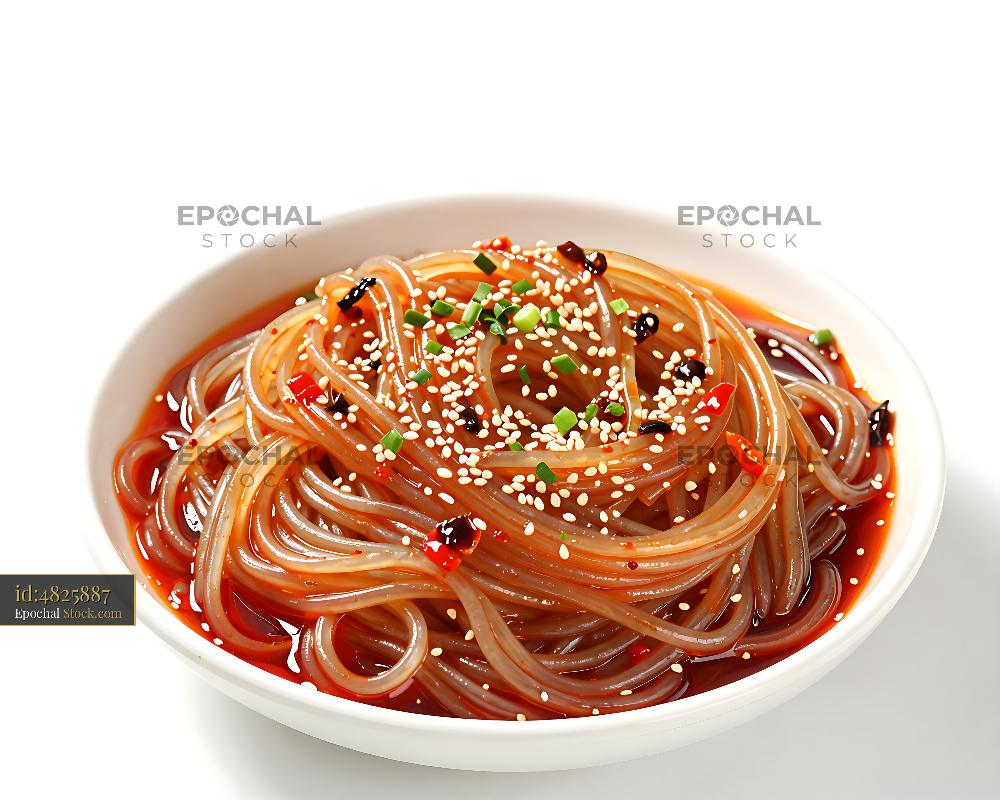 Sichuan Glass Noodle Salad in Chili Oil - stock photo