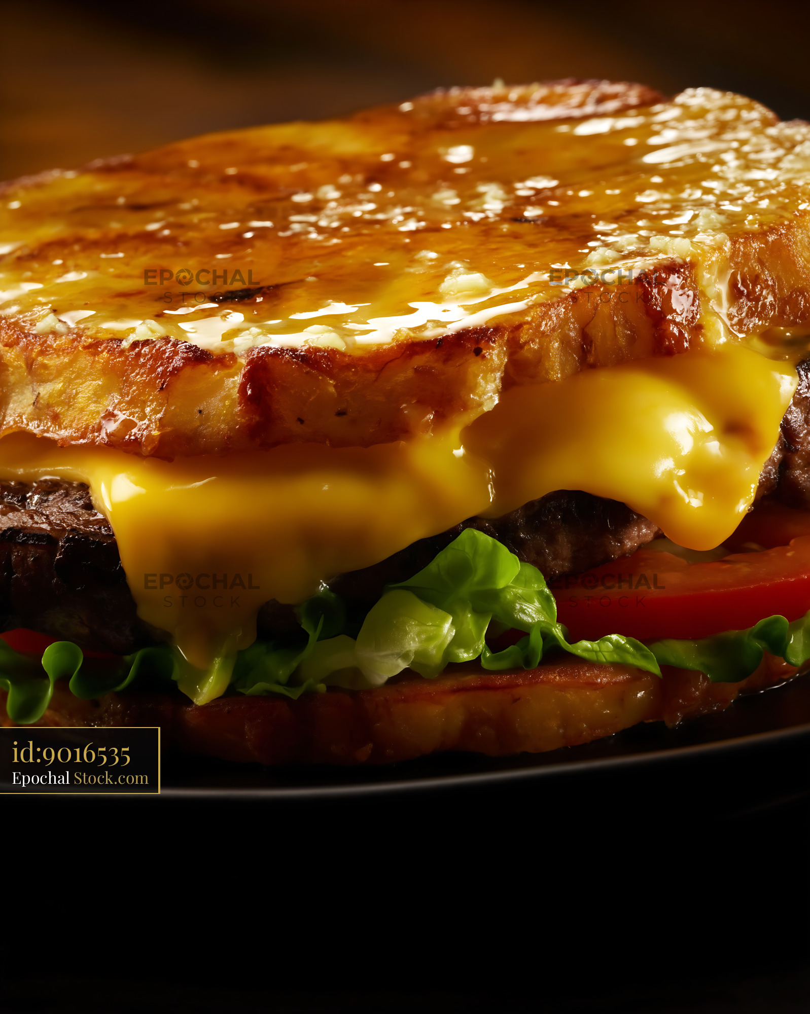 Golden Grilled Cheese Sandwich Melting - stock photo