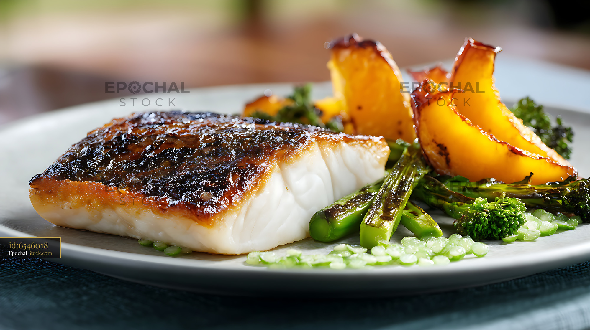 Murray Cod Fillet with Roasted Potatoes - stock photo