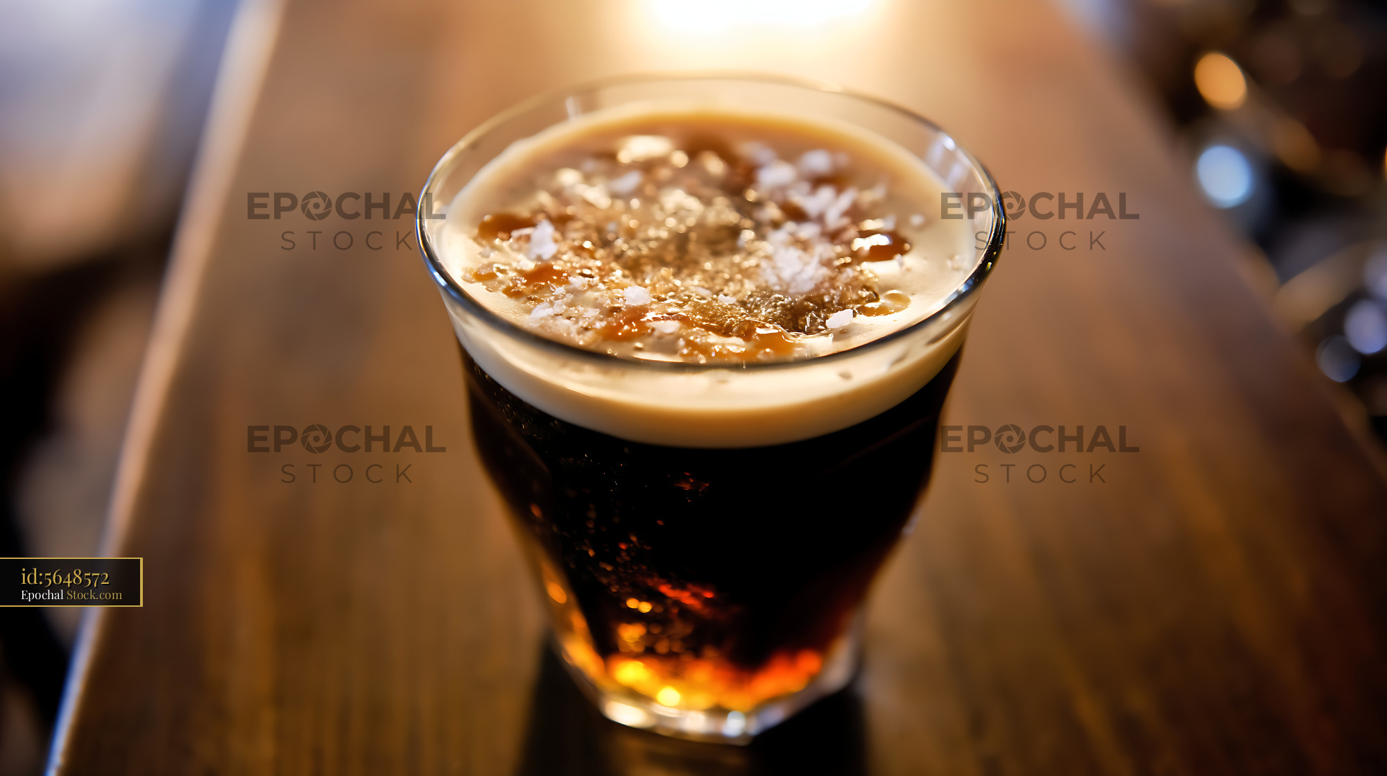 Nitro Caramel Coffee with Creamy Foam - stock photo