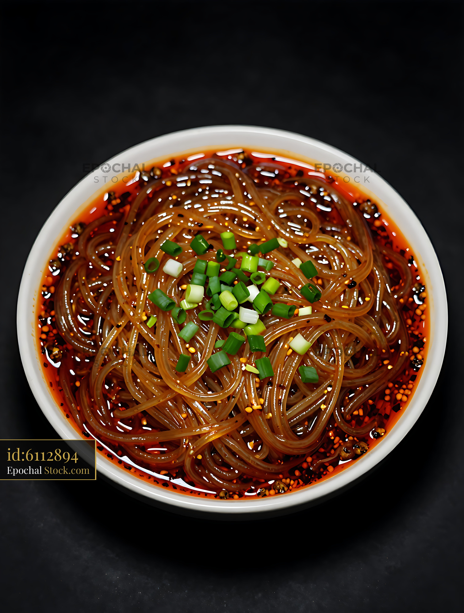 Sichuan Glass Noodle Salad with Spicy Oil - stock photo