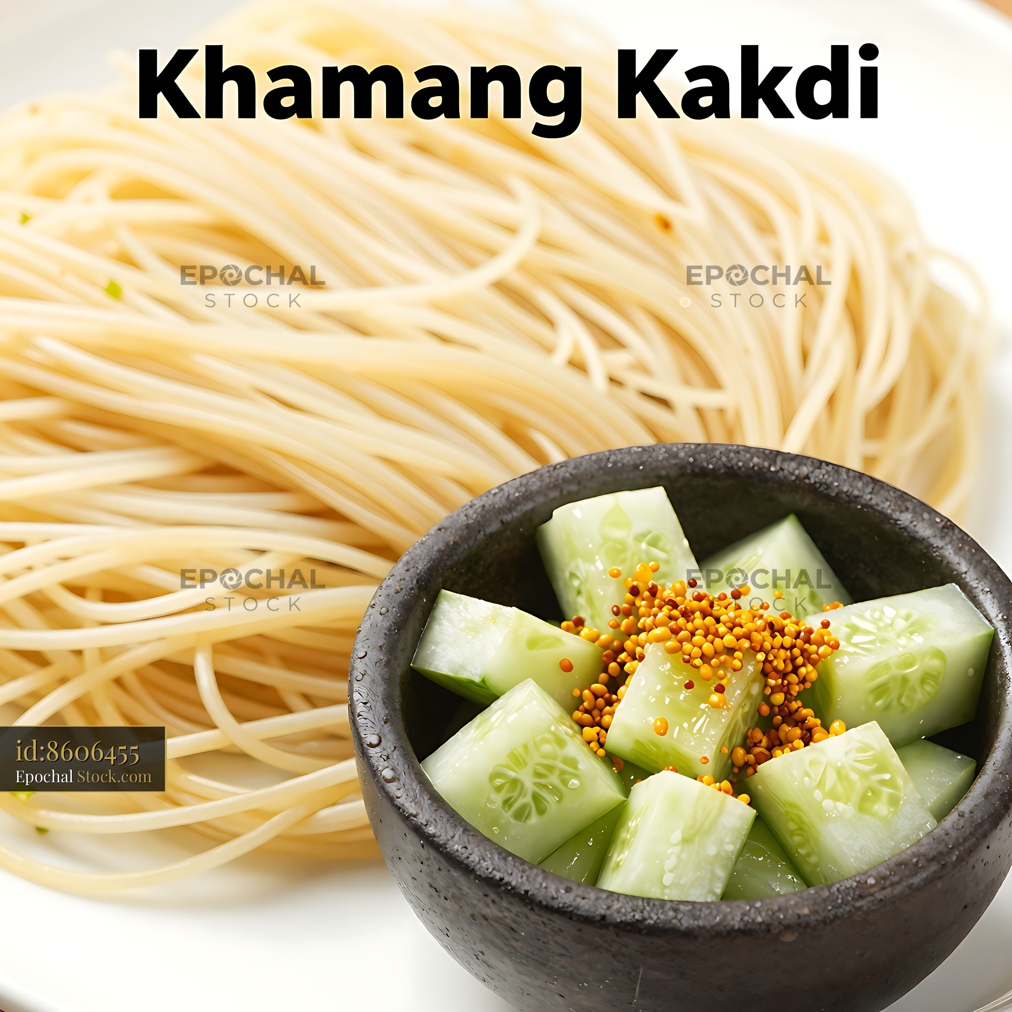 Kakdi Koshimbir: Cucumber Salad with Mustard Seeds - stock photo