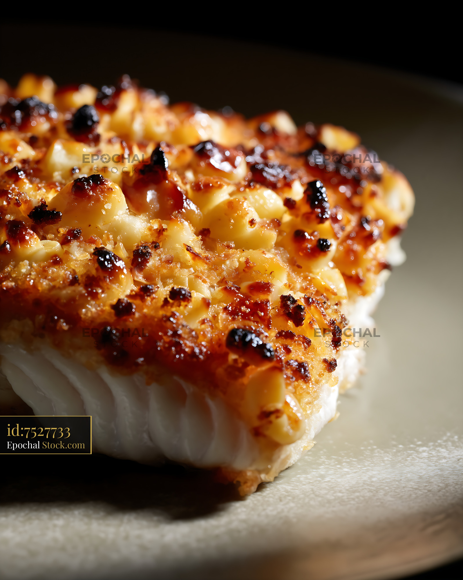 Macadamia Crusted Fish Fillet Fine Dining - stock photo