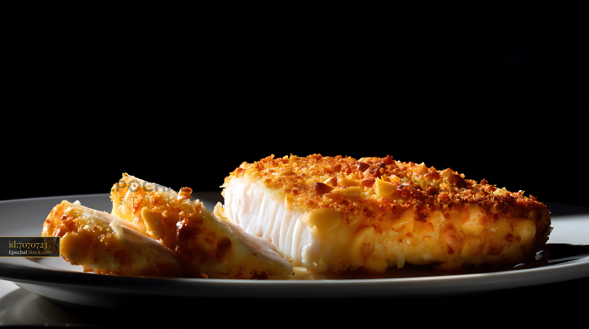 Macadamia Crusted Fish Filet - stock photo