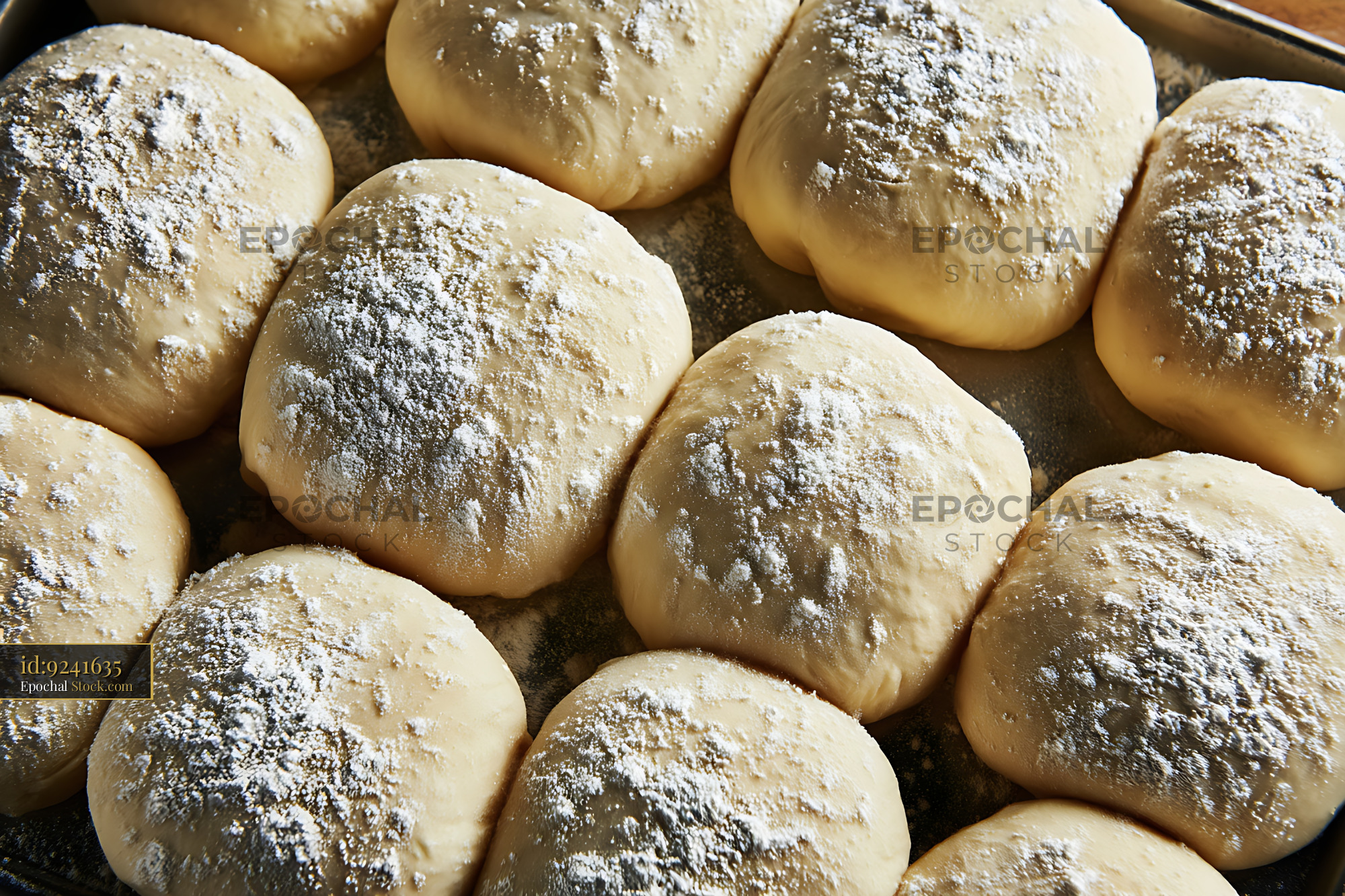 Bierocks Pastries Dusted With Powdered Sugar, Traditional German Bakery - stock photo