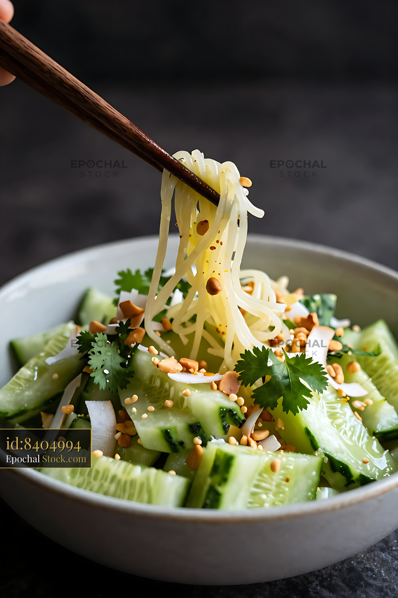 Kakdi Koshimbir Noodle Salad With Peanuts - stock photo