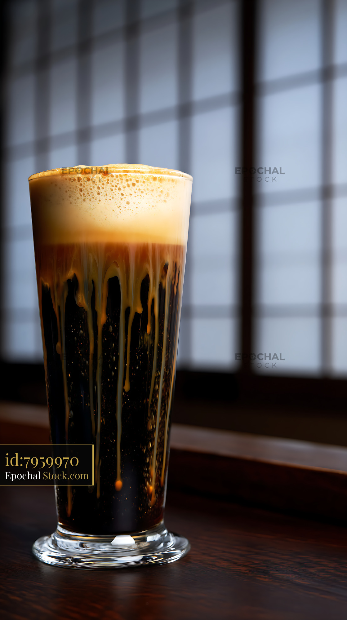 Nitro Caramel Coffee With Cascading Cream - stock photo