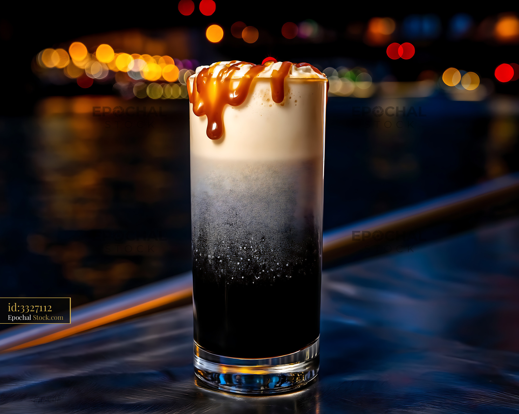 Nitro Caramel Coffee Cocktail Nightlife - stock photo