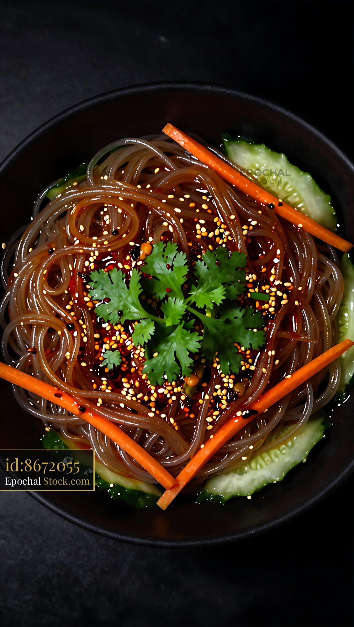 Sichuan Glass Noodle Salad with Sesame - stock photo