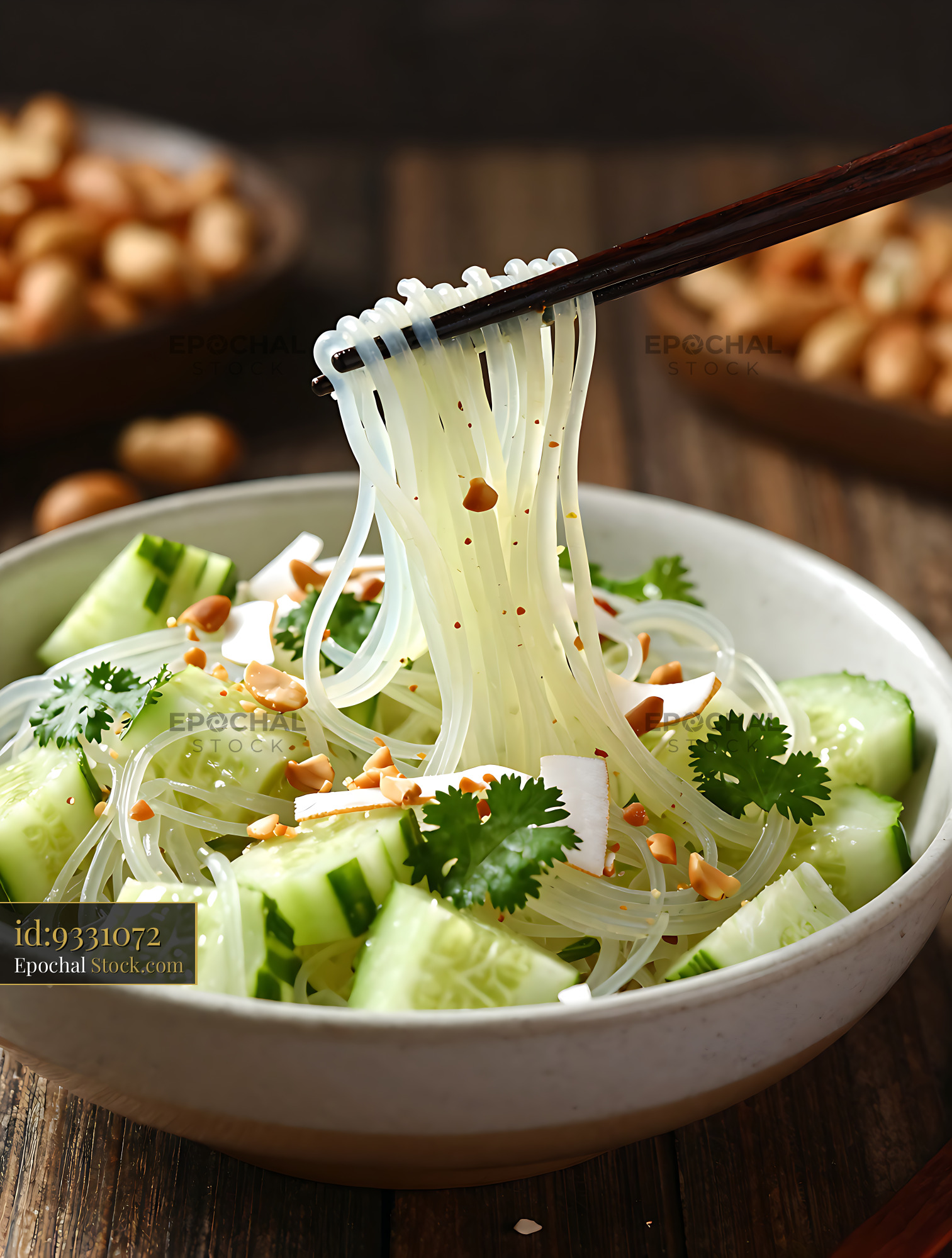 Kakdi Koshimbir with Peanuts and Noodles - stock photo