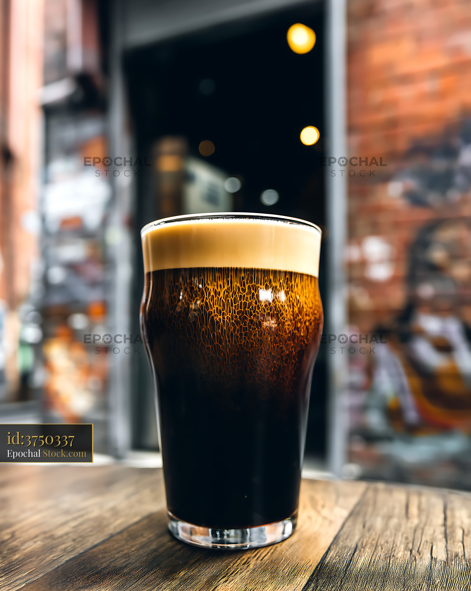 Nitro Caramel Coffee with Creamy Nitrogen Head - stock photo