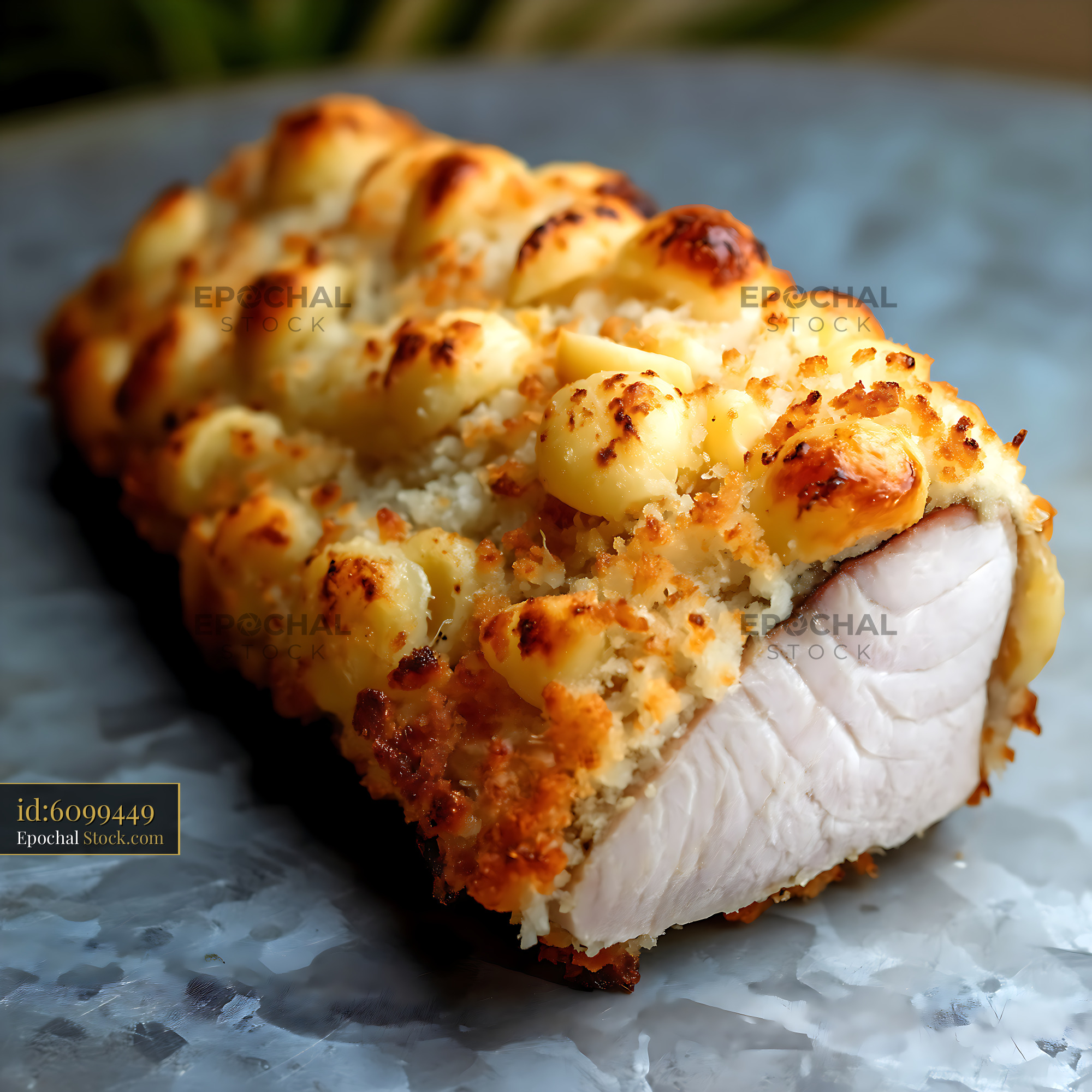 Pan-Seared Cod with Lobster & Herb Crust - stock photo