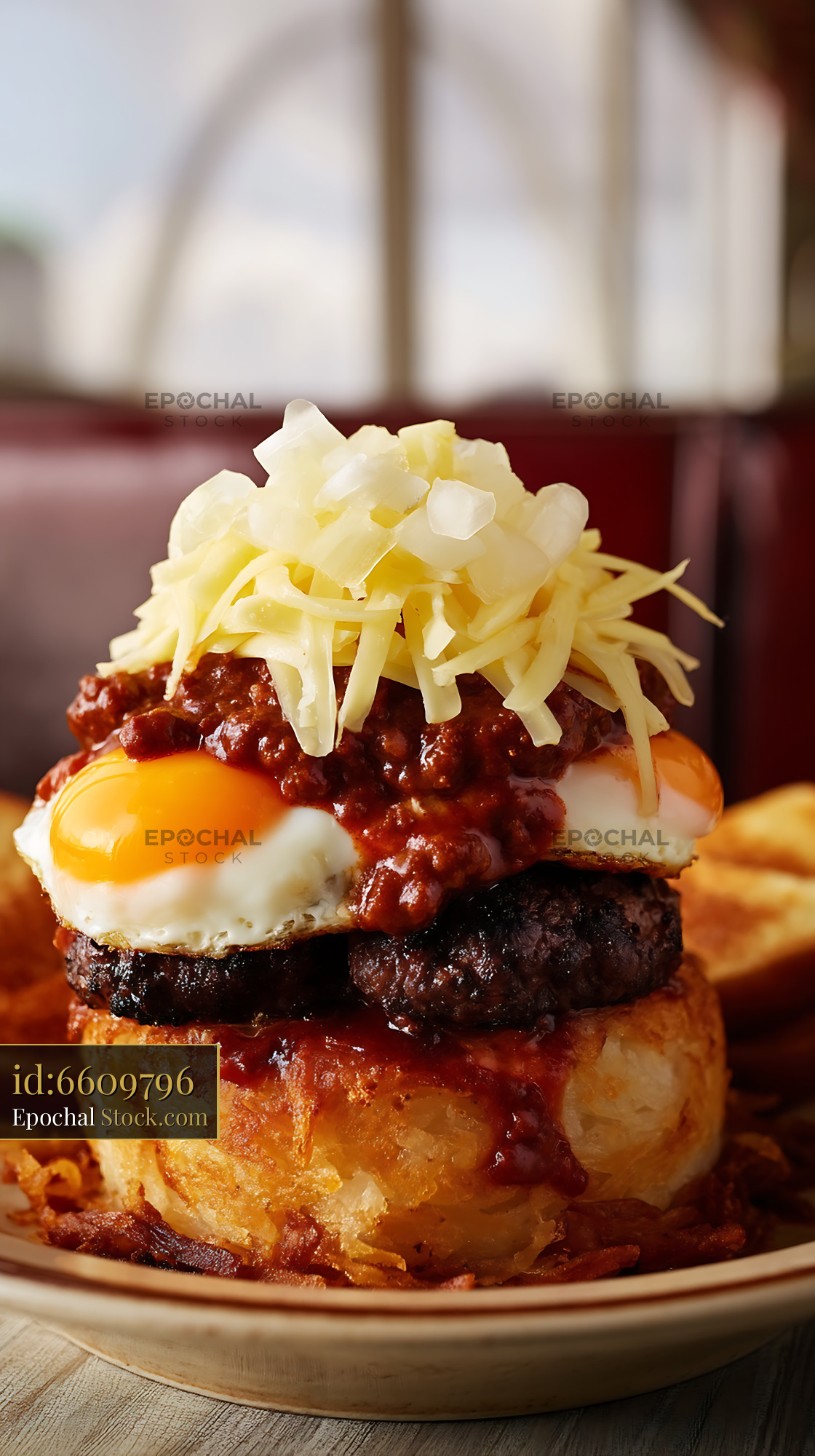 St. Louis Slinger Sandwich with Runny Egg - stock photo