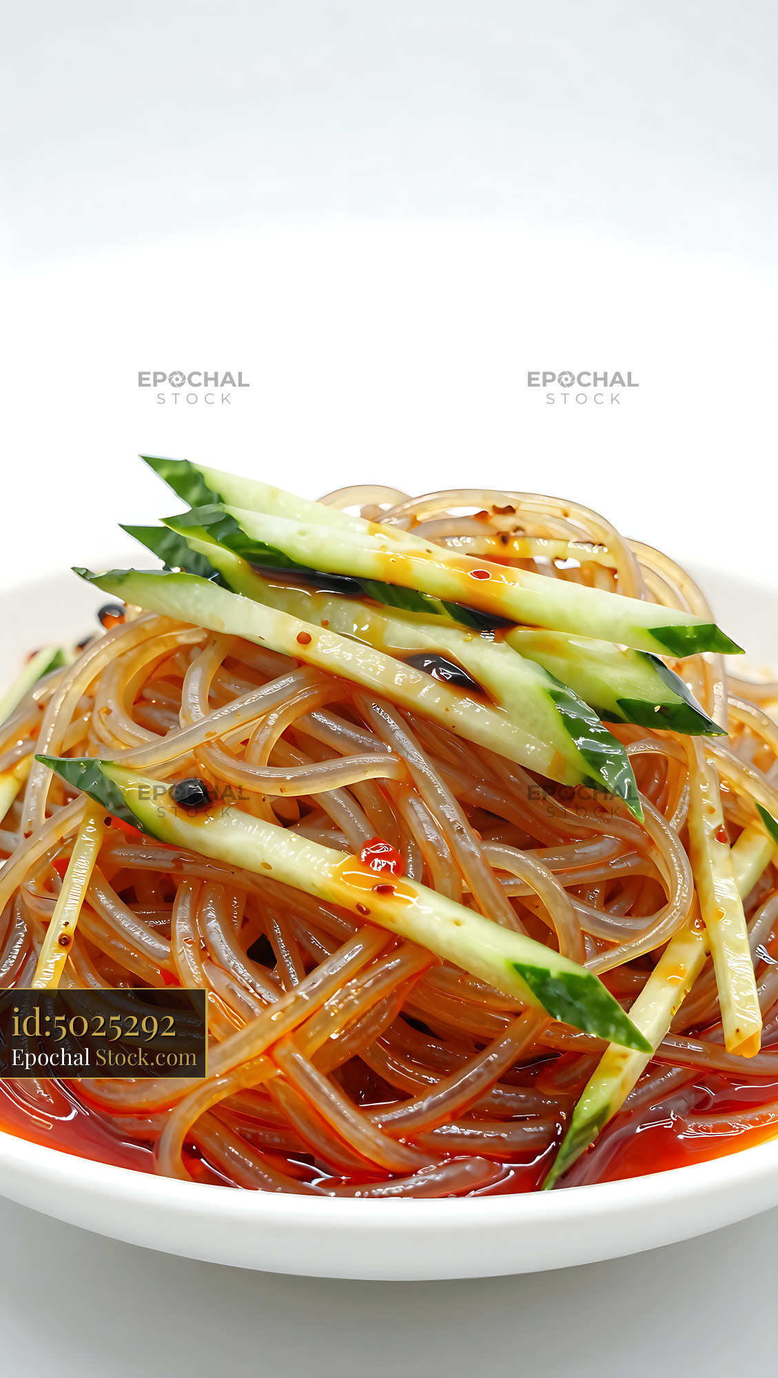 Sichuan Glass Noodle Salad with Cucumbers - stock photo