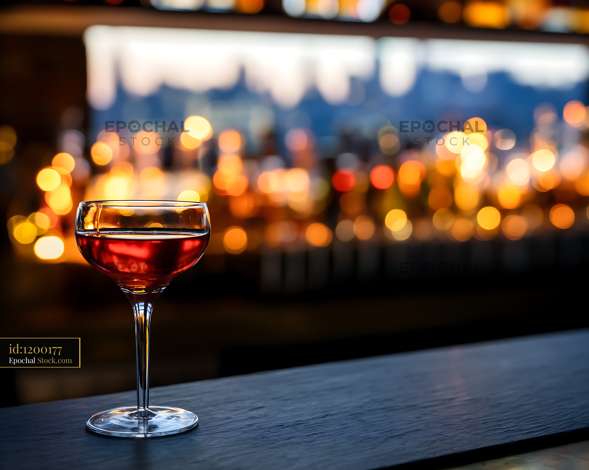 Bushwick Cocktail Overlooking Evening Cityscape - stock photo