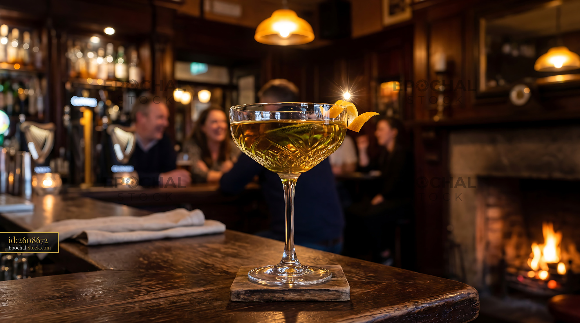 Tipperary Cocktail in Upscale Bar Setting - stock photo