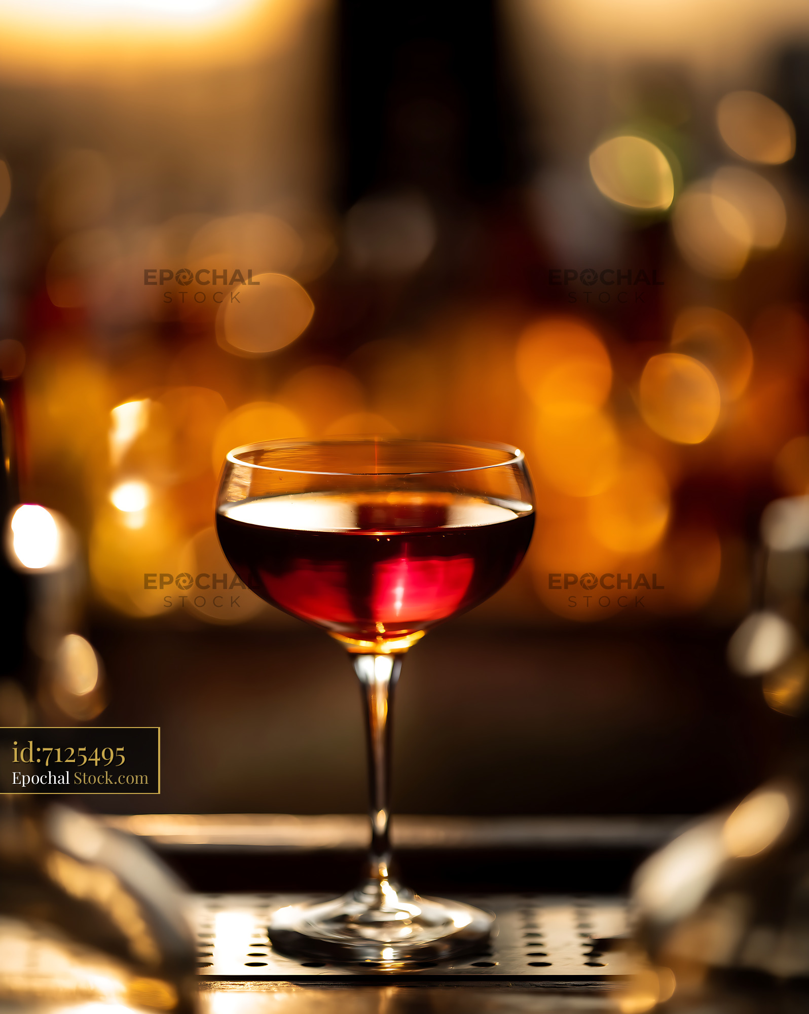 Bushwick Cocktail with Golden Bokeh Ambiance - stock photo