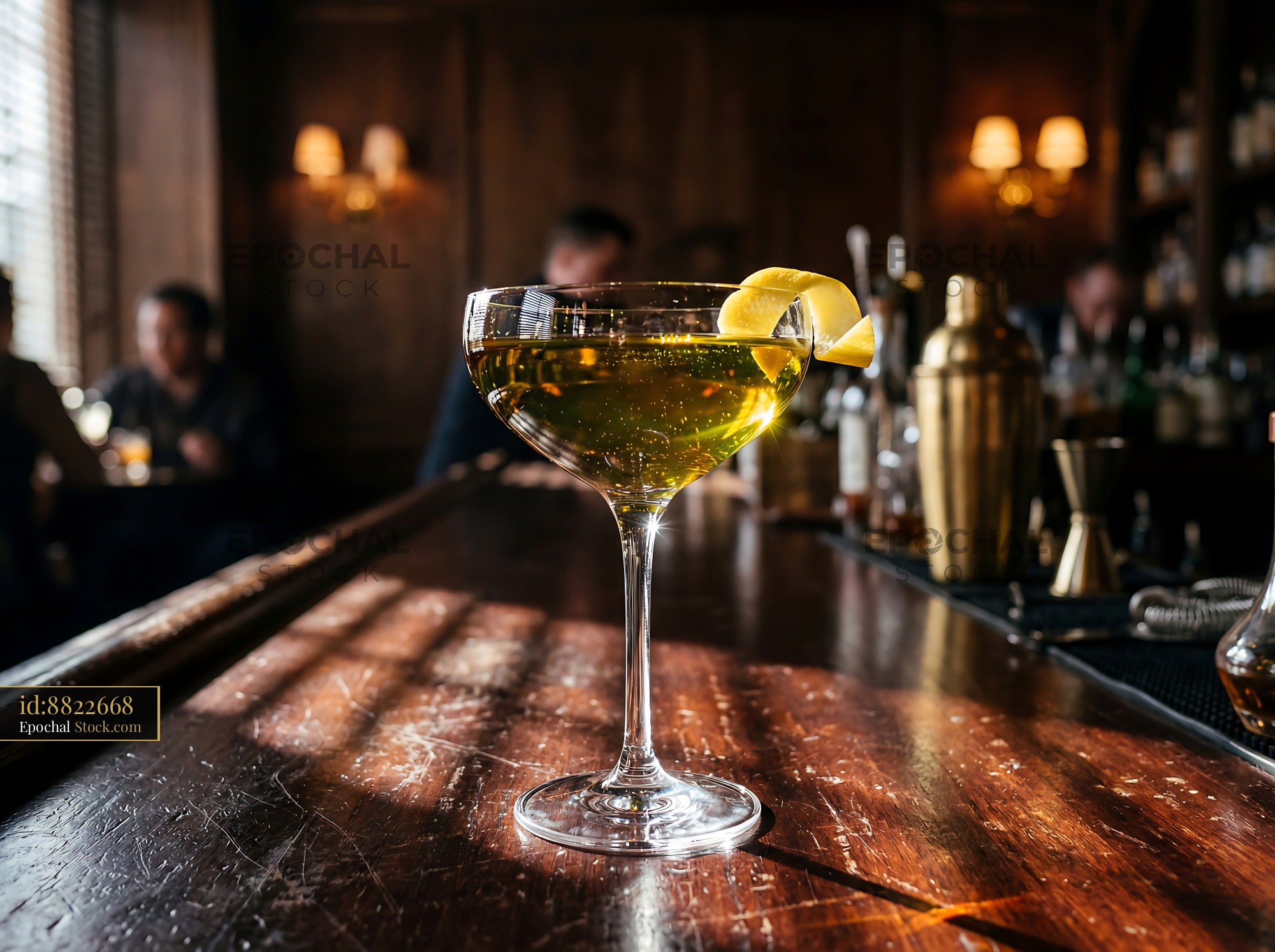 Tipperary Cocktail with Lemon Garnish - stock photo