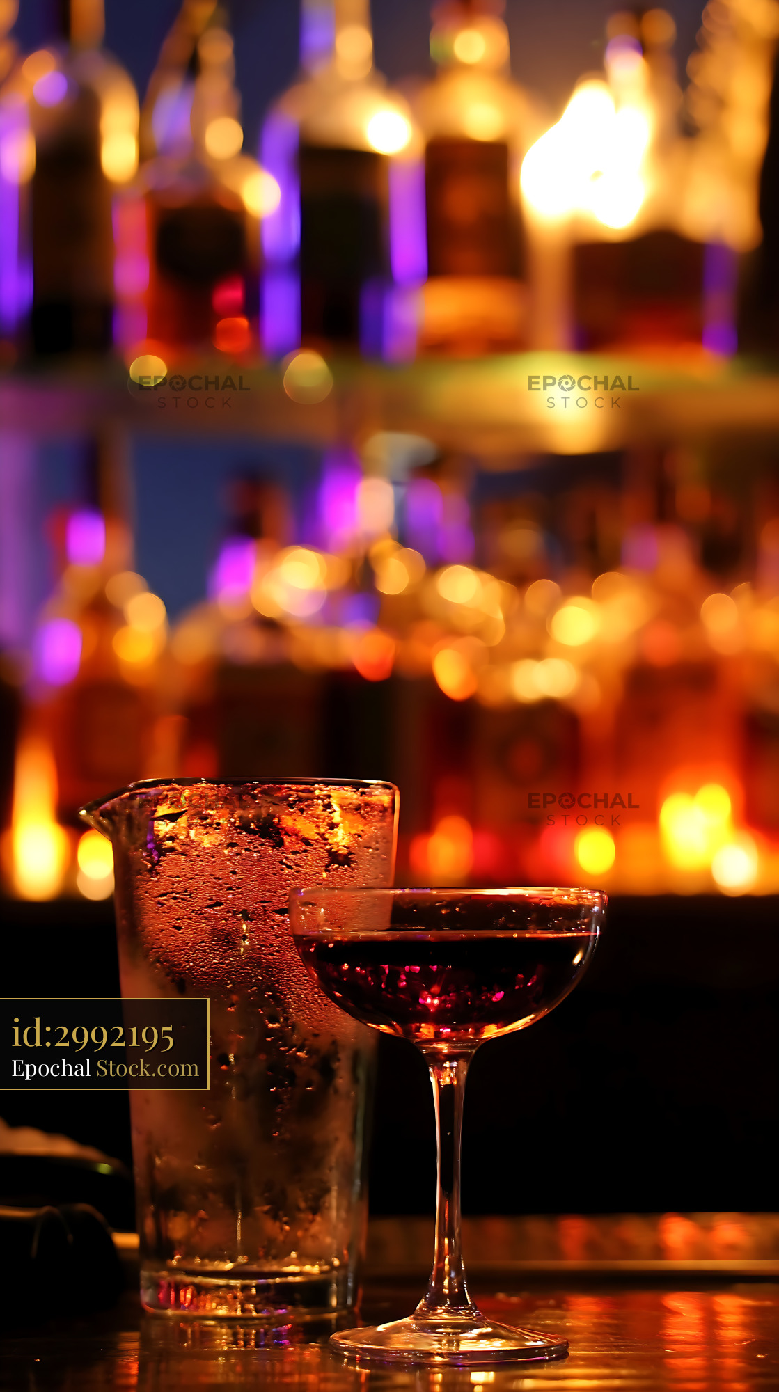 Bushwick Cocktail at Upscale Lounge Bar - stock photo