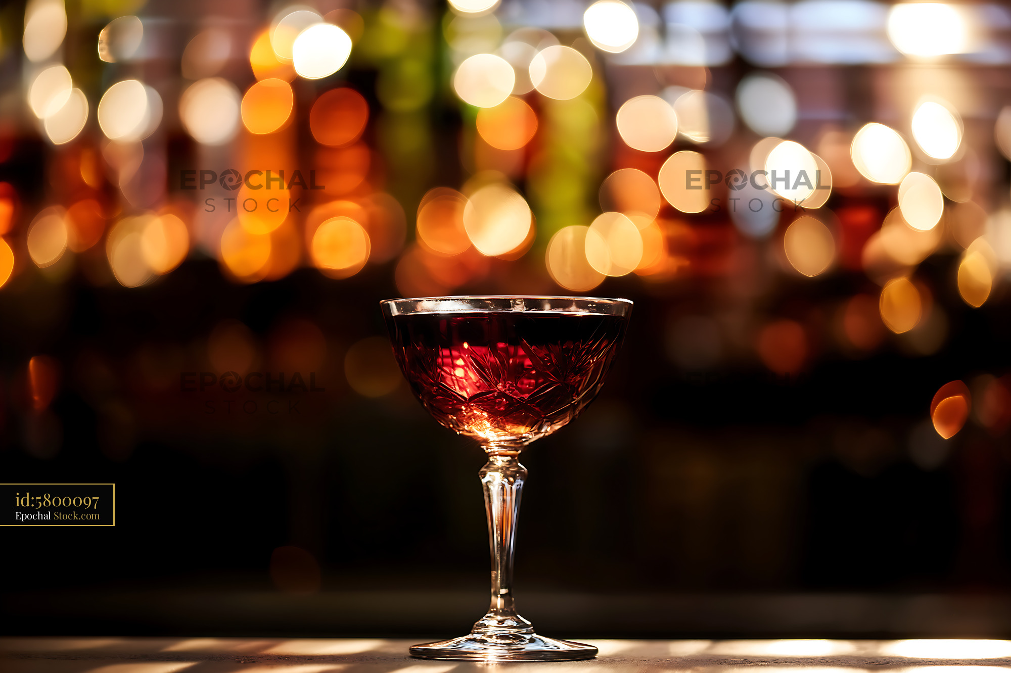 Deep Red Bushwick Cocktail in Coupe Glass - stock photo