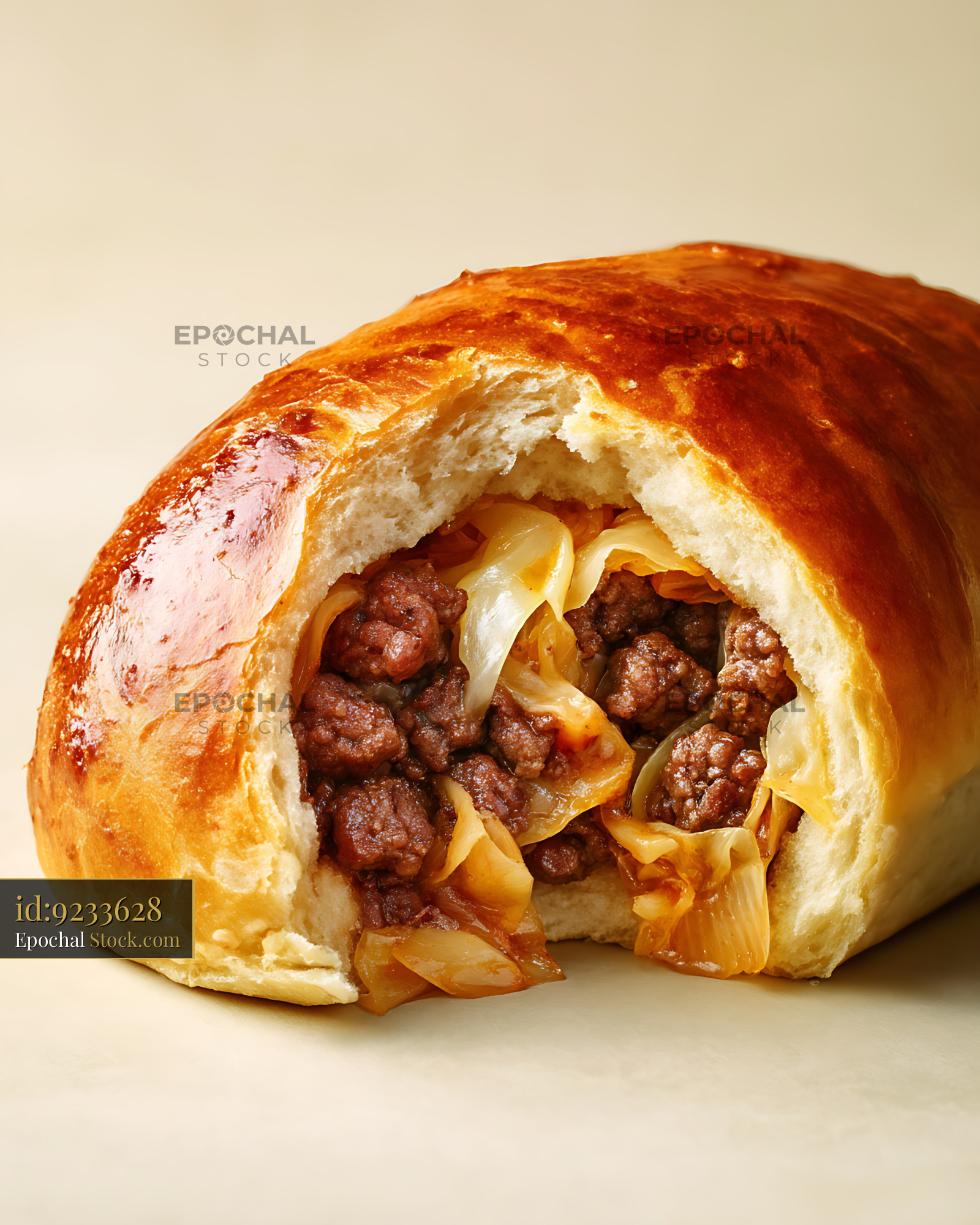 Gourmet Beef Burger in Golden Brioche - stock photo