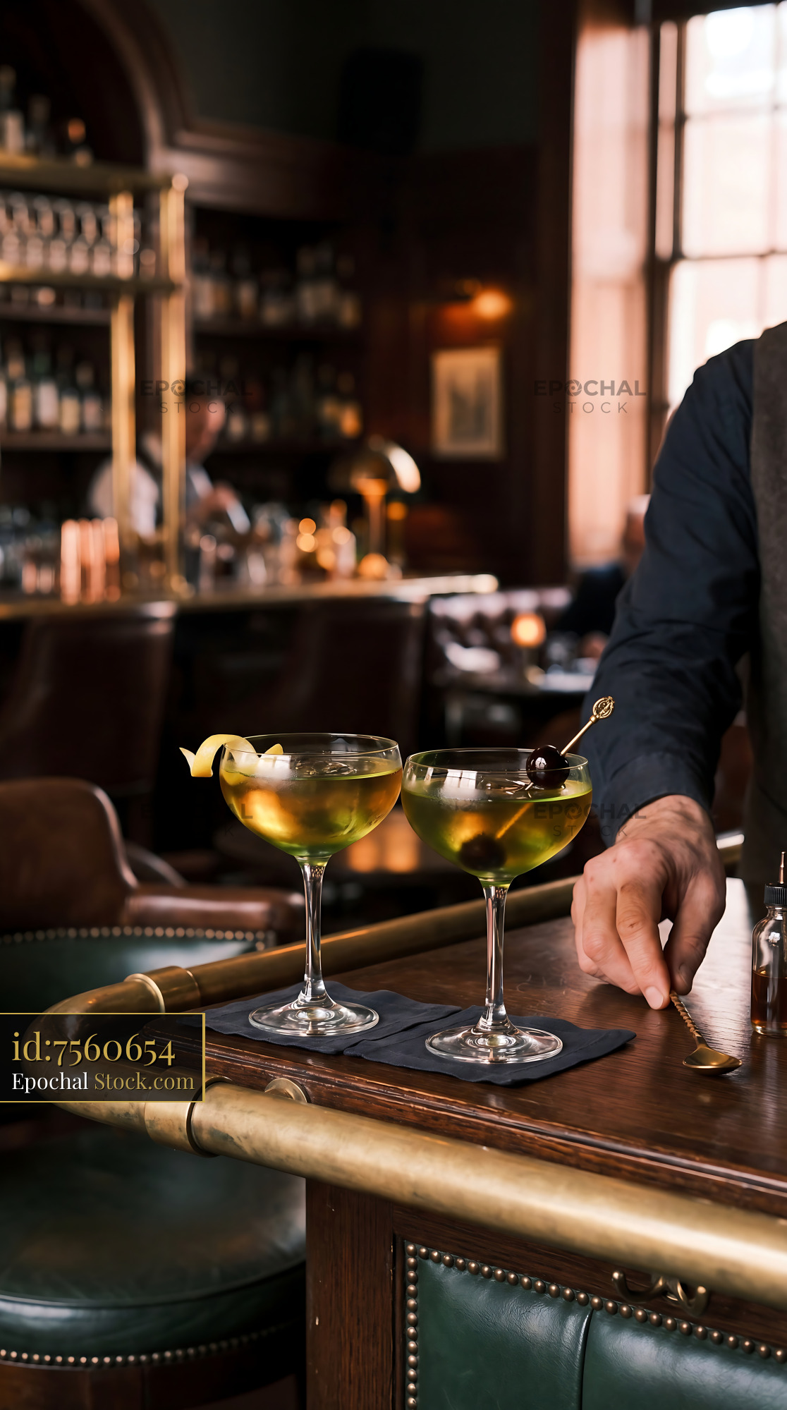 Tipperary Cocktail Served at Luxury Bar - stock photo