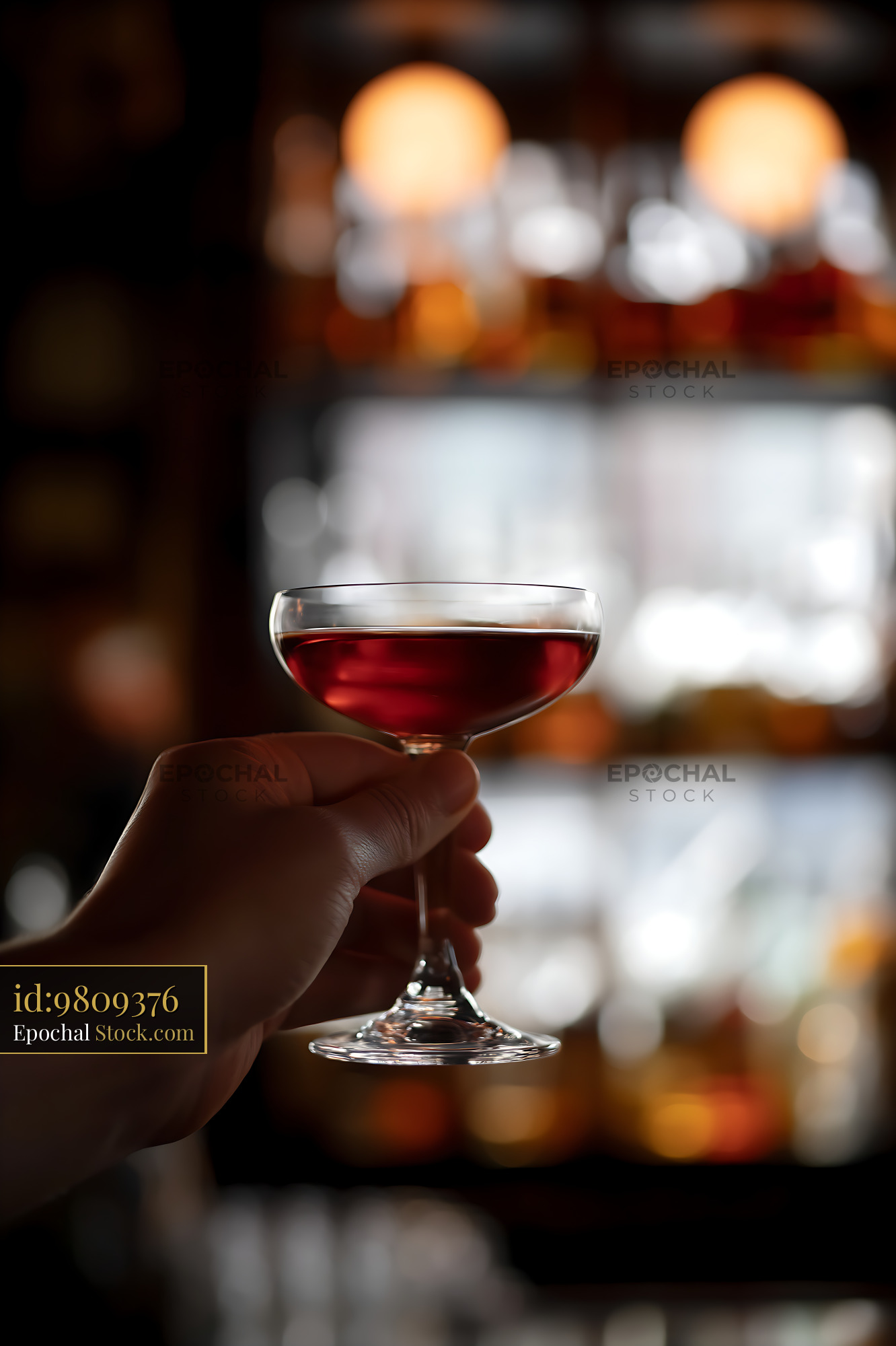 Bushwick Cocktail in Hand at Upscale Bar - stock photo